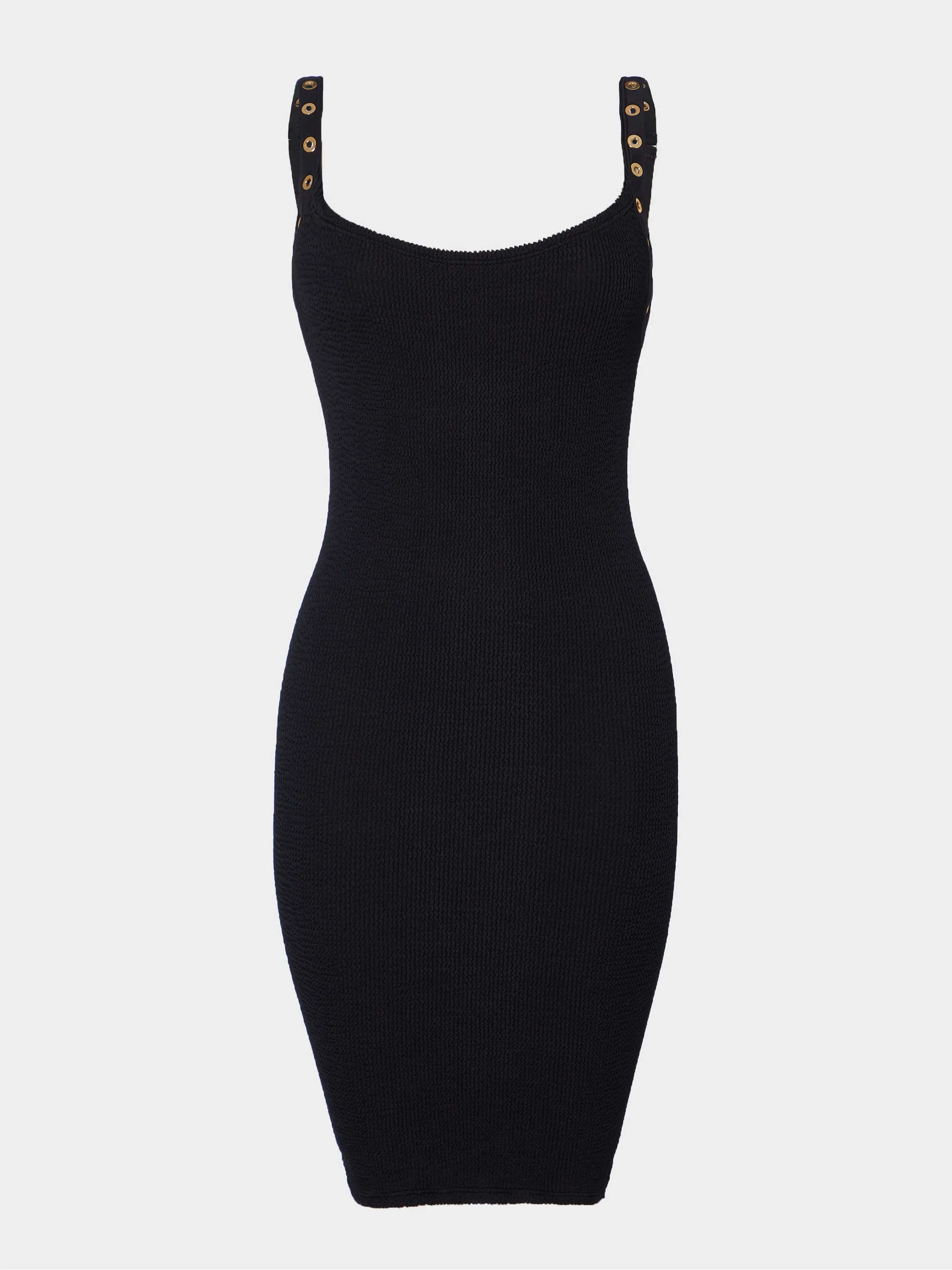 Anora Eyelet Dress - Black/Gold sold by Hunza G