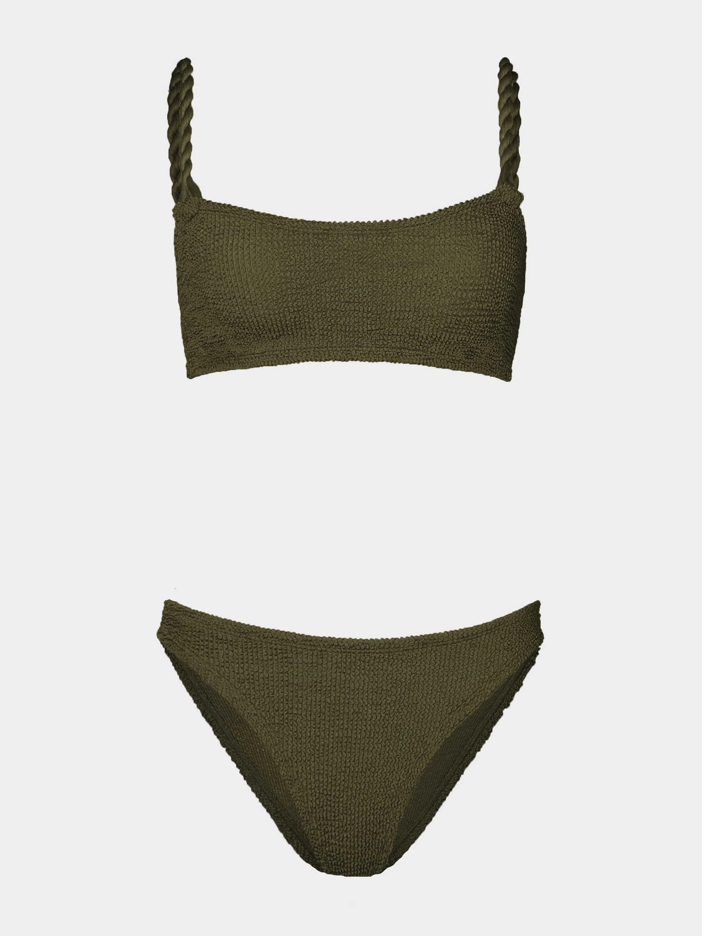 Phoebe Bikini - Metallic Khaki sold by Hunza G