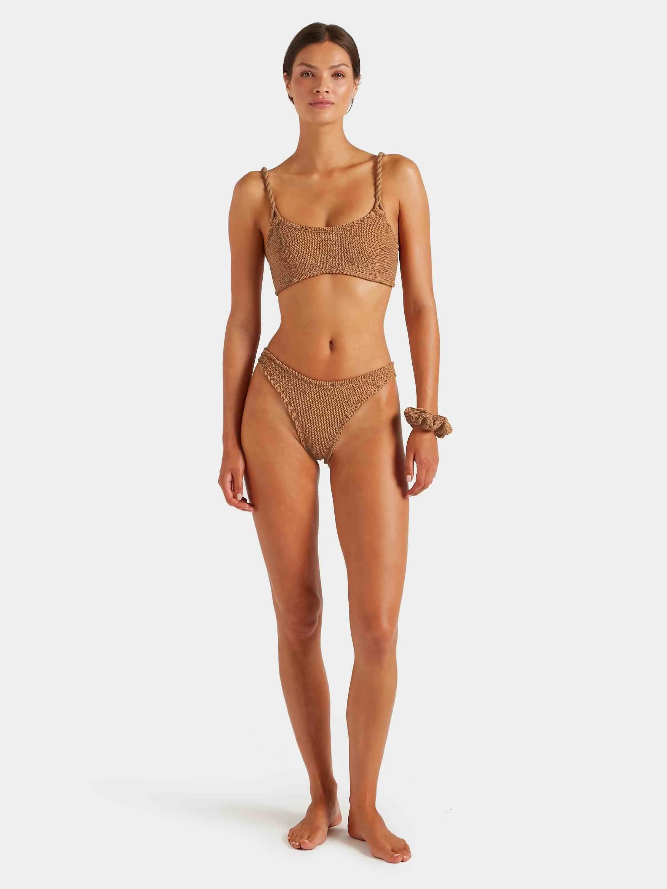 Phoebe Bikini - Metallic Cocoa sold by Hunza G product image thumbnail 5