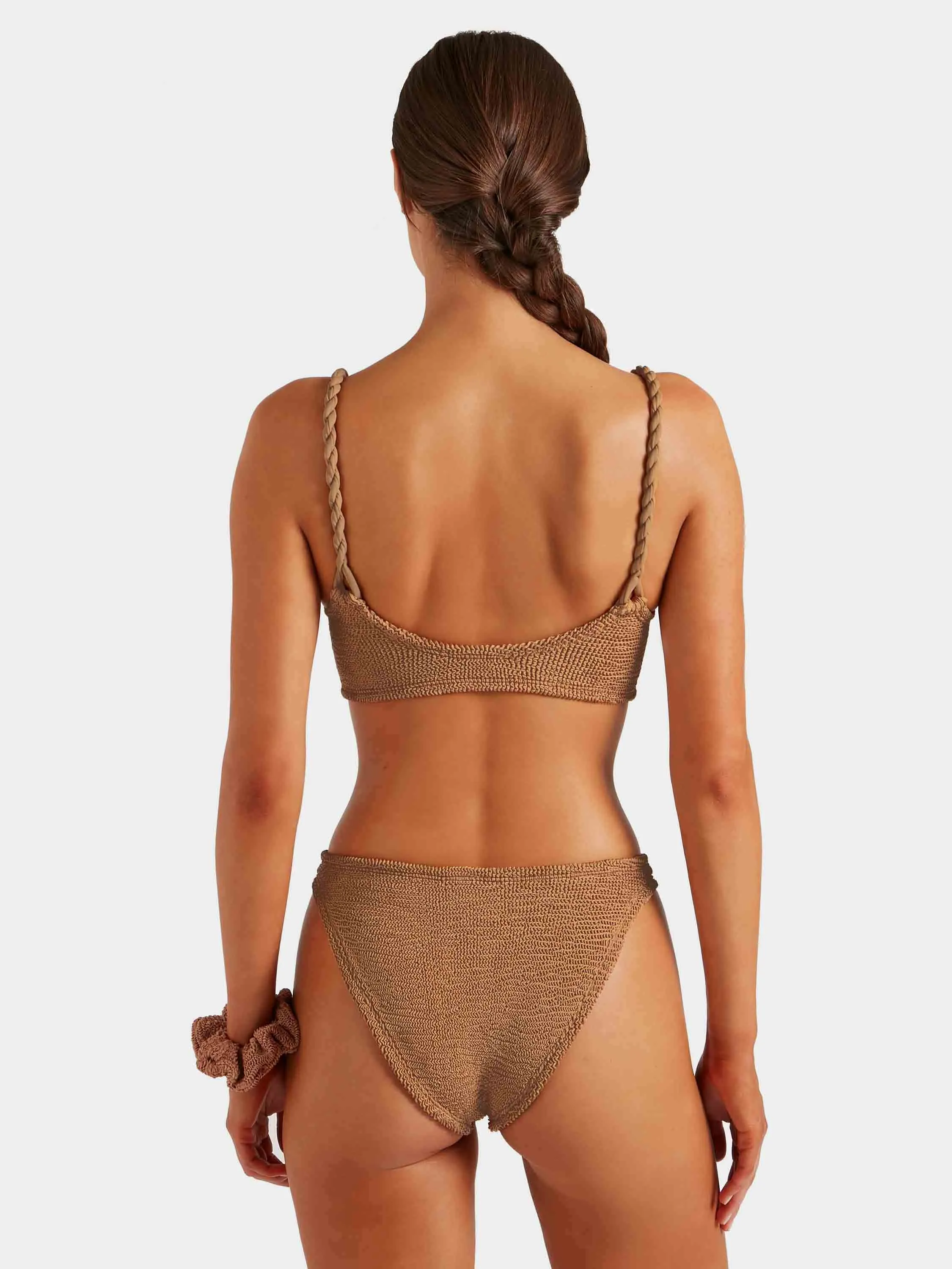 Phoebe Bikini - Metallic Cocoa sold by Hunza G product image thumbnail 3