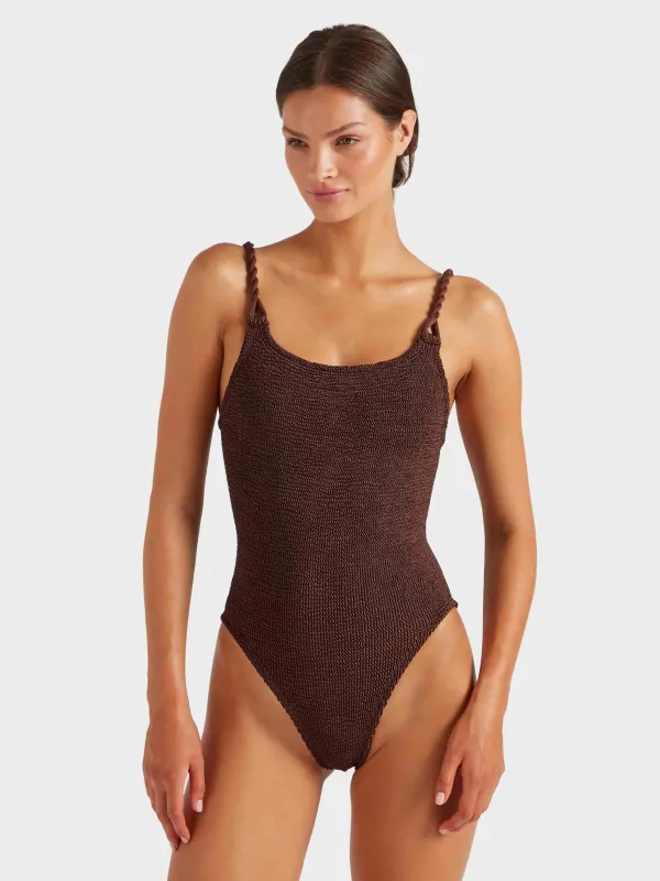 Camille Swim - Metallic Chocolate sold by Hunza G