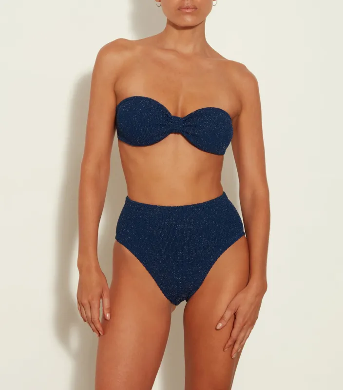 Ruby Bikini Lurex - Navy/Silver sold by Hunza G