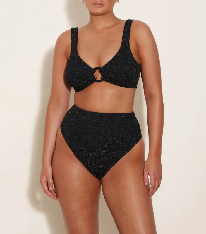 Nadine Lurex Bikini - Black/Gold sold by Hunza G