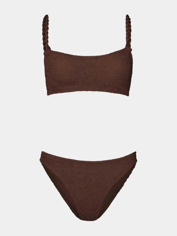 Phoebe Bikini - Metallic Chocolate made by Hunza G