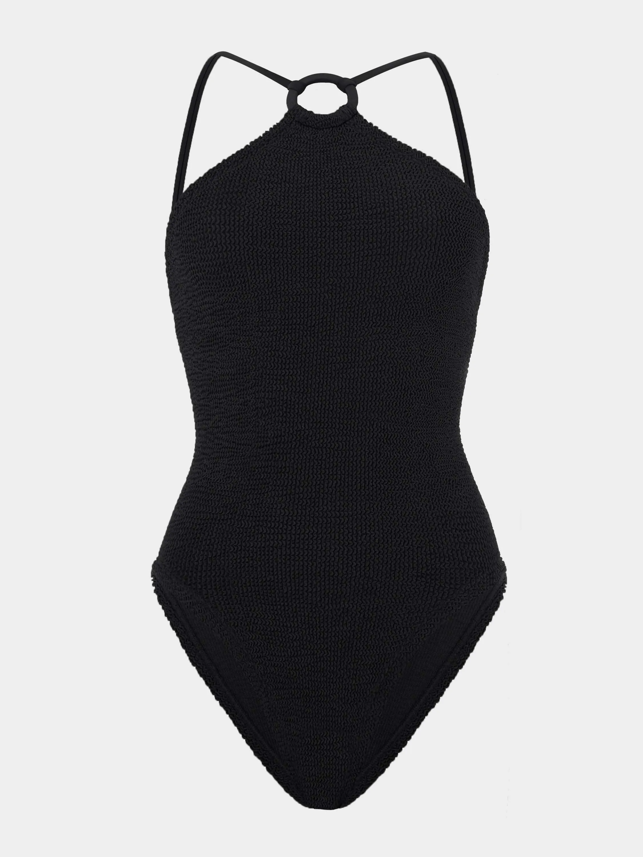 Jasmine Swim With Tonal Hoop - Black sold by Hunza G
