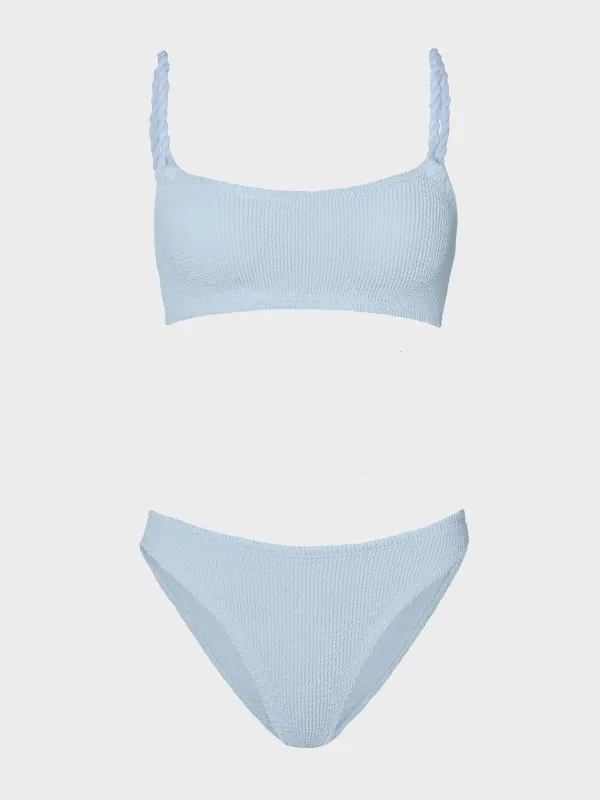 Phoebe Bikini - Metallic Ice Blue sold by Hunza G