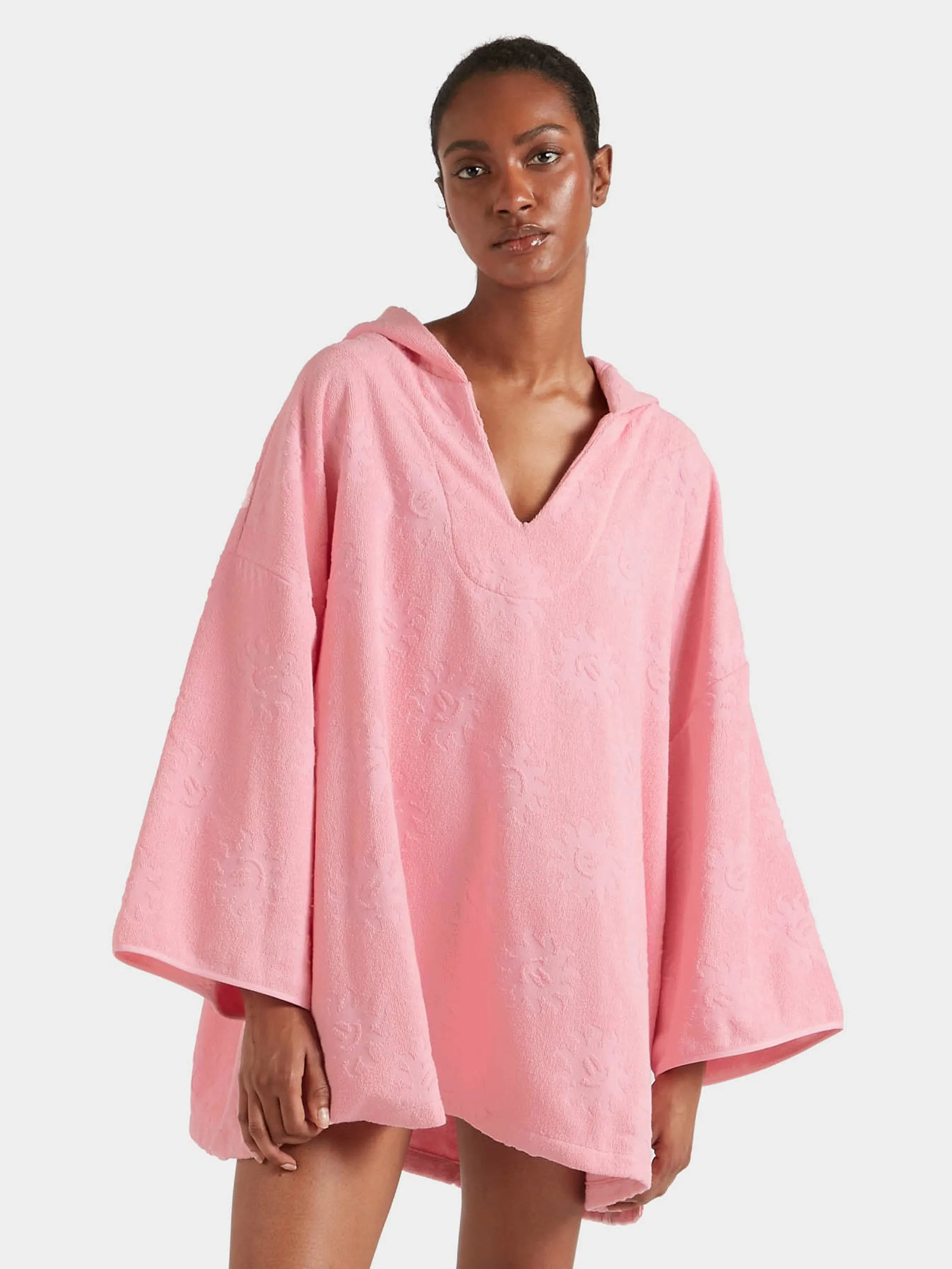 Sunny Towelling Hooded Poncho - Pink sold by Hunza G product image thumbnail 2