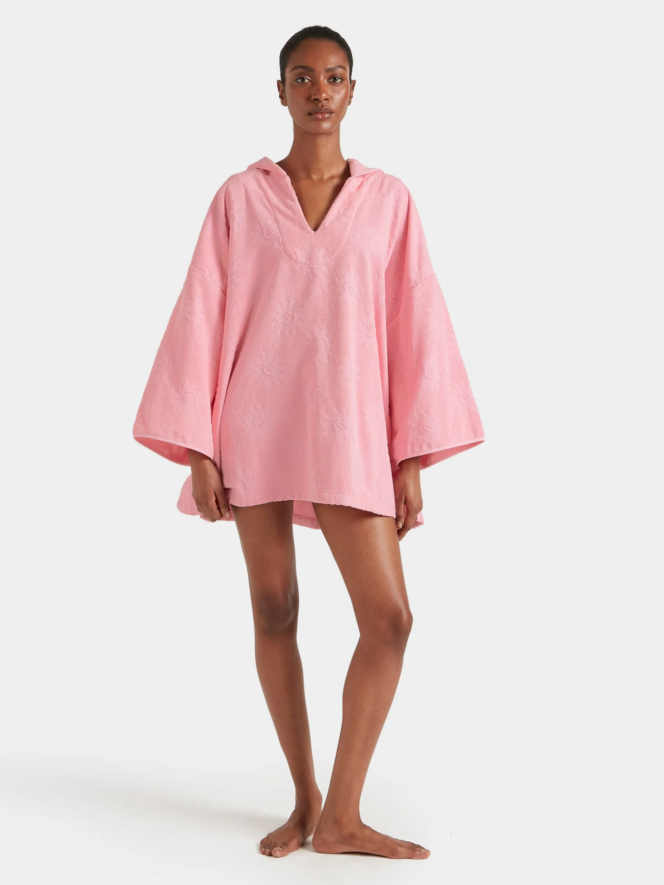 Sunny Towelling Hooded Poncho - Pink sold by Hunza G product image thumbnail 5