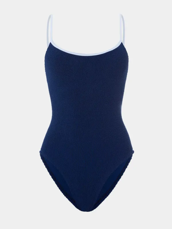 Pamela Swim Contrast - Navy/White made by Hunza G