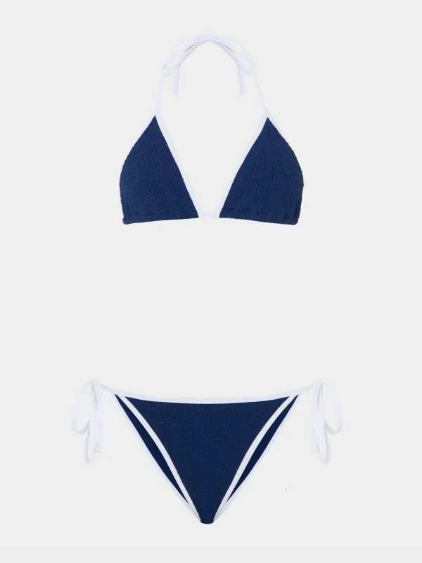Gina Bikini Contrast - Navy/White made by Hunza G