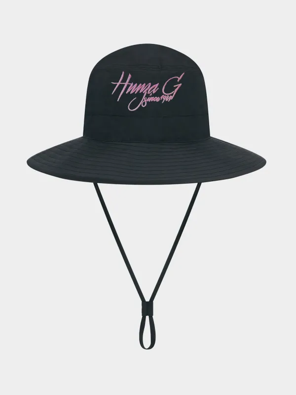 ‍Hunza G 90s Logo Hat - Black/Bubblegum made by Hunza G