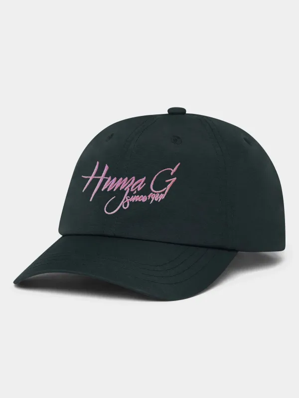 ‍Hunza G 90s Logo Cap - Black/Bubblegum made by Hunza G