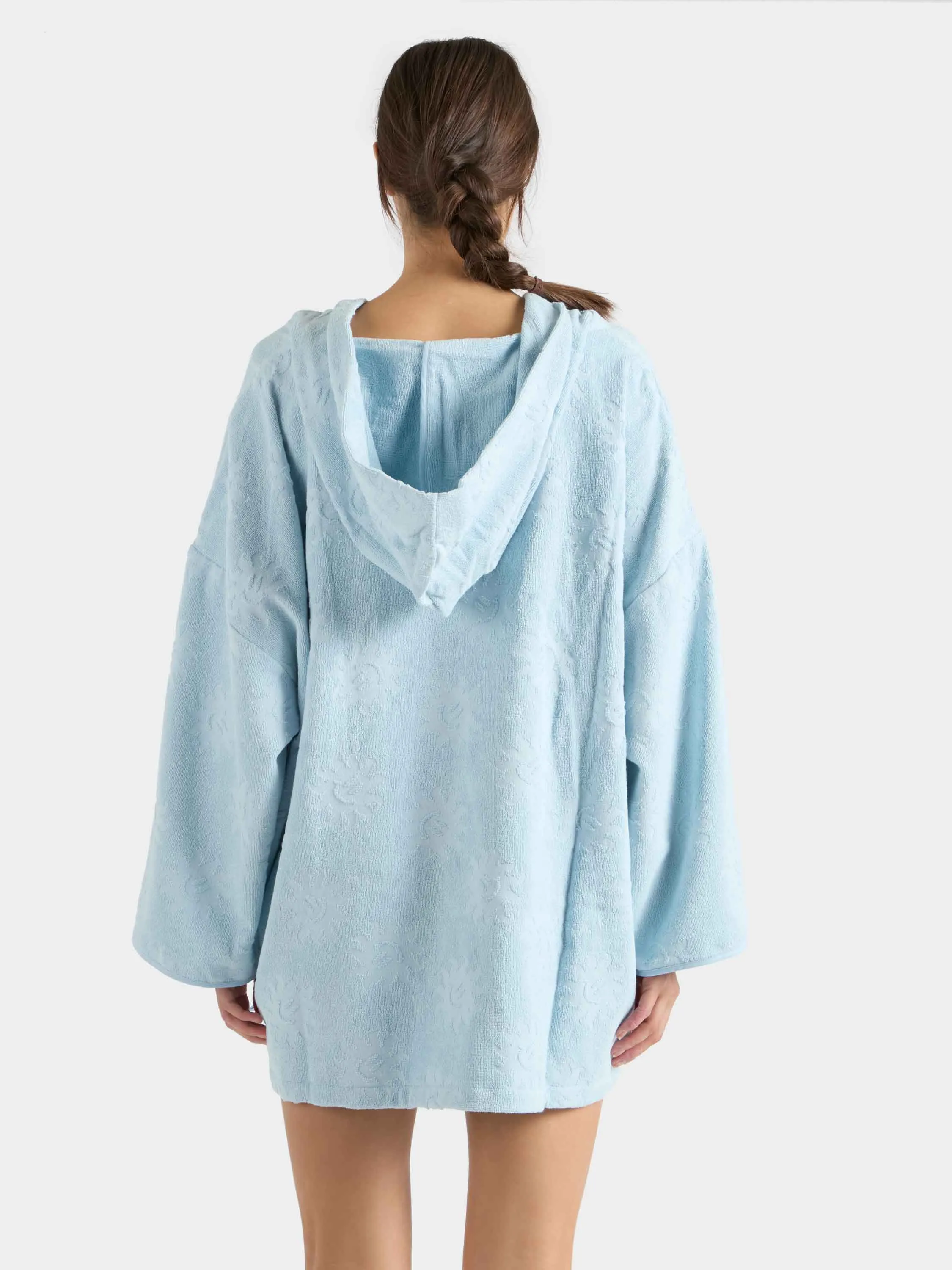 Sunny Towelling Hooded Poncho - Ice Blue sold by Hunza G product image thumbnail 2