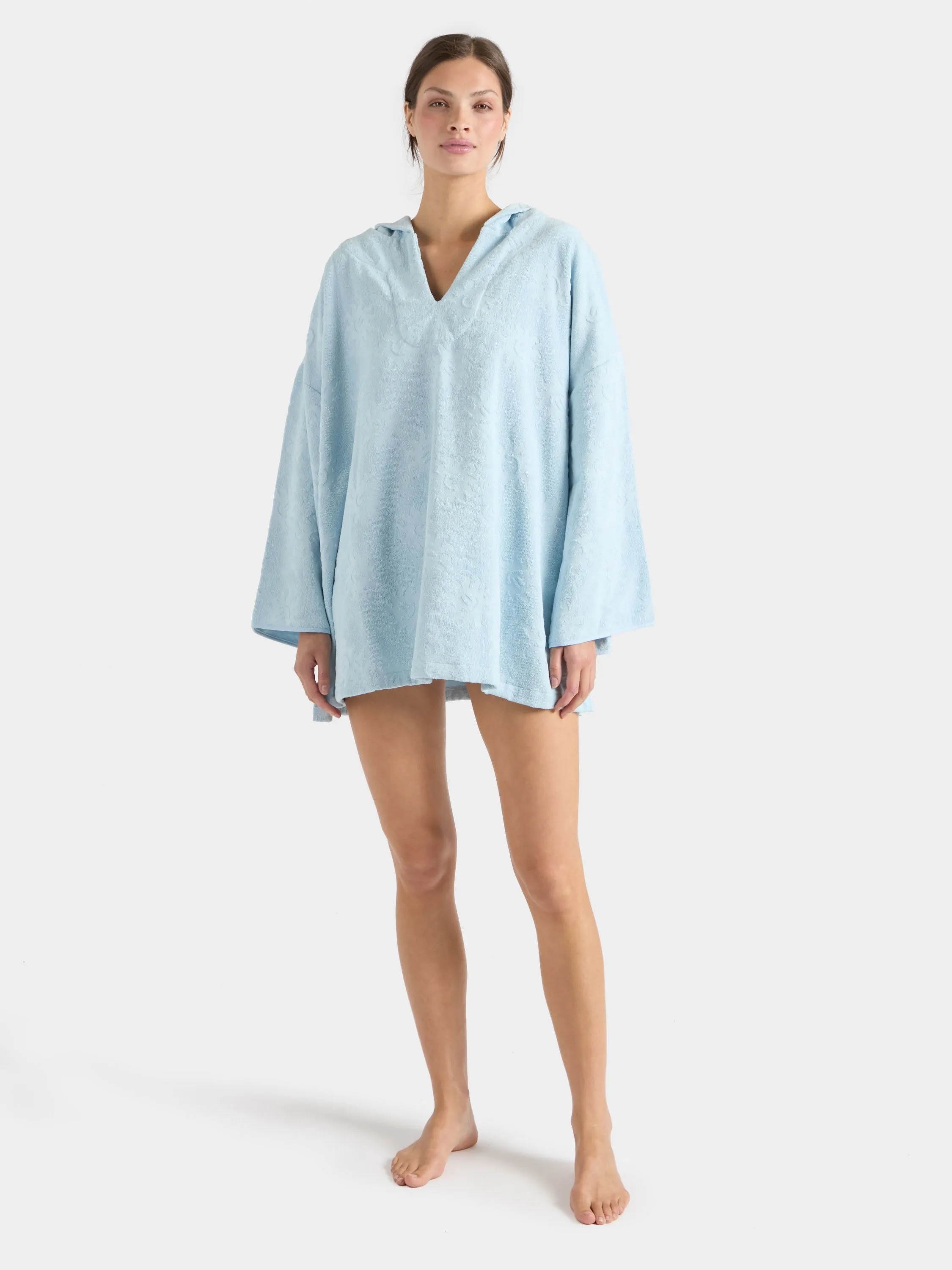 Sunny Towelling Hooded Poncho - Ice Blue sold by Hunza G product image thumbnail 4