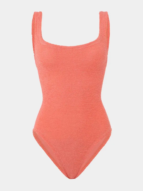 Square Neck Swim - Metallic Coral made by Hunza G