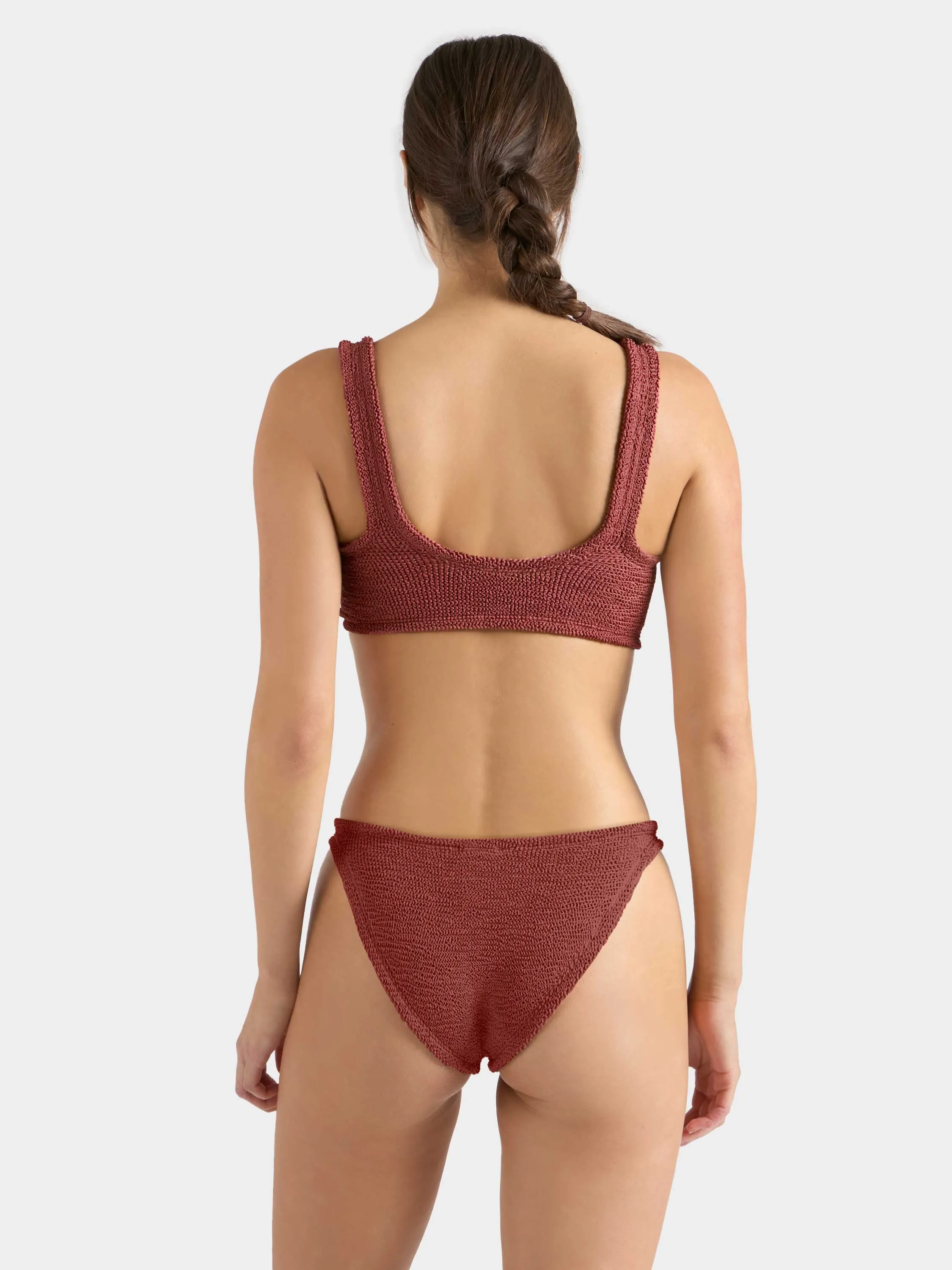Julia With Gold Hoop Bikini - Metallic Rosewood sold by Hunza G product image thumbnail 3