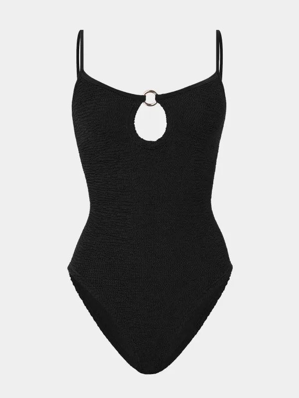 Toni With Gold Hoop Swim - Black made by Hunza G