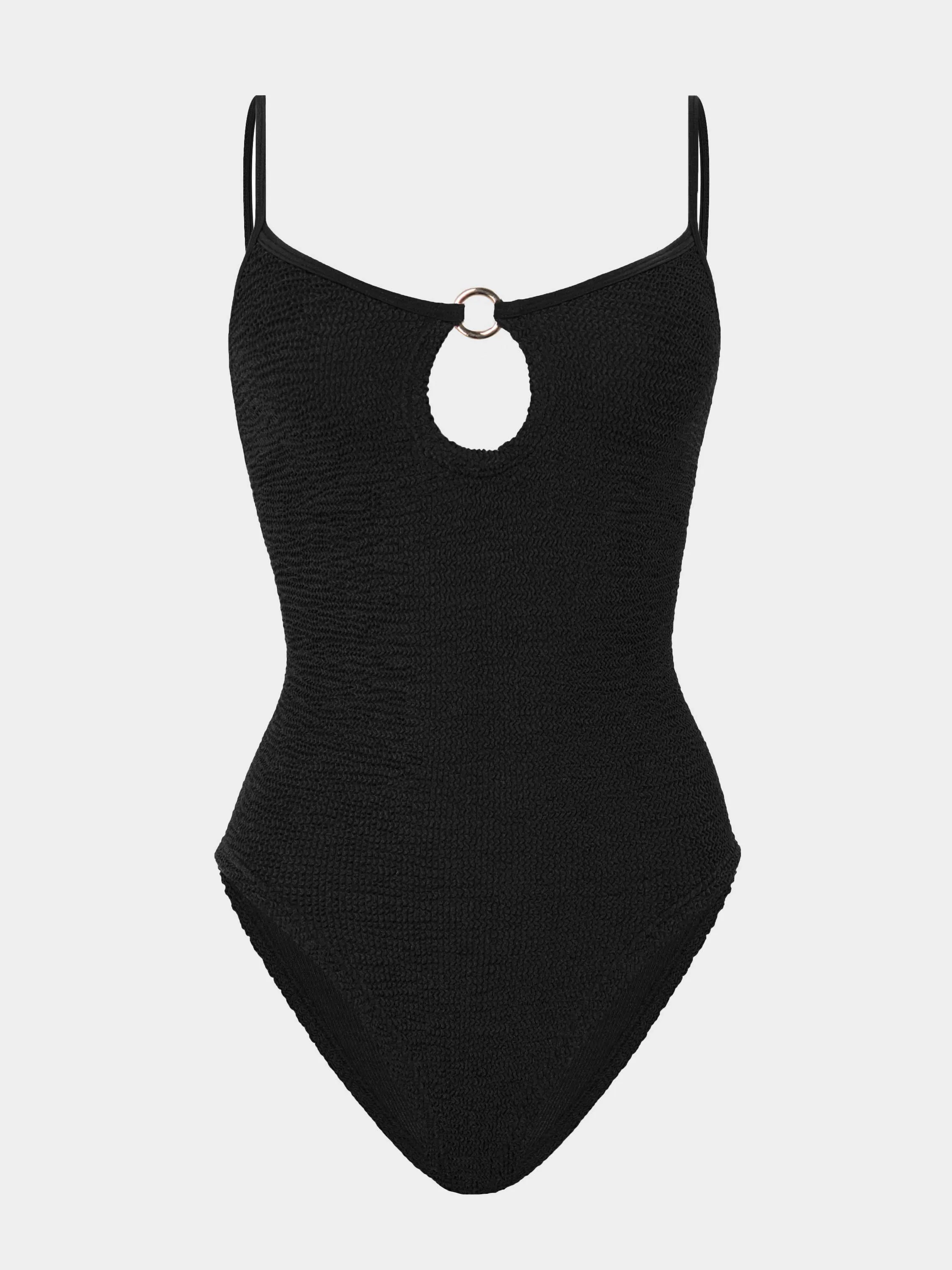 Toni With Gold Hoop Swim - Black sold by Hunza G