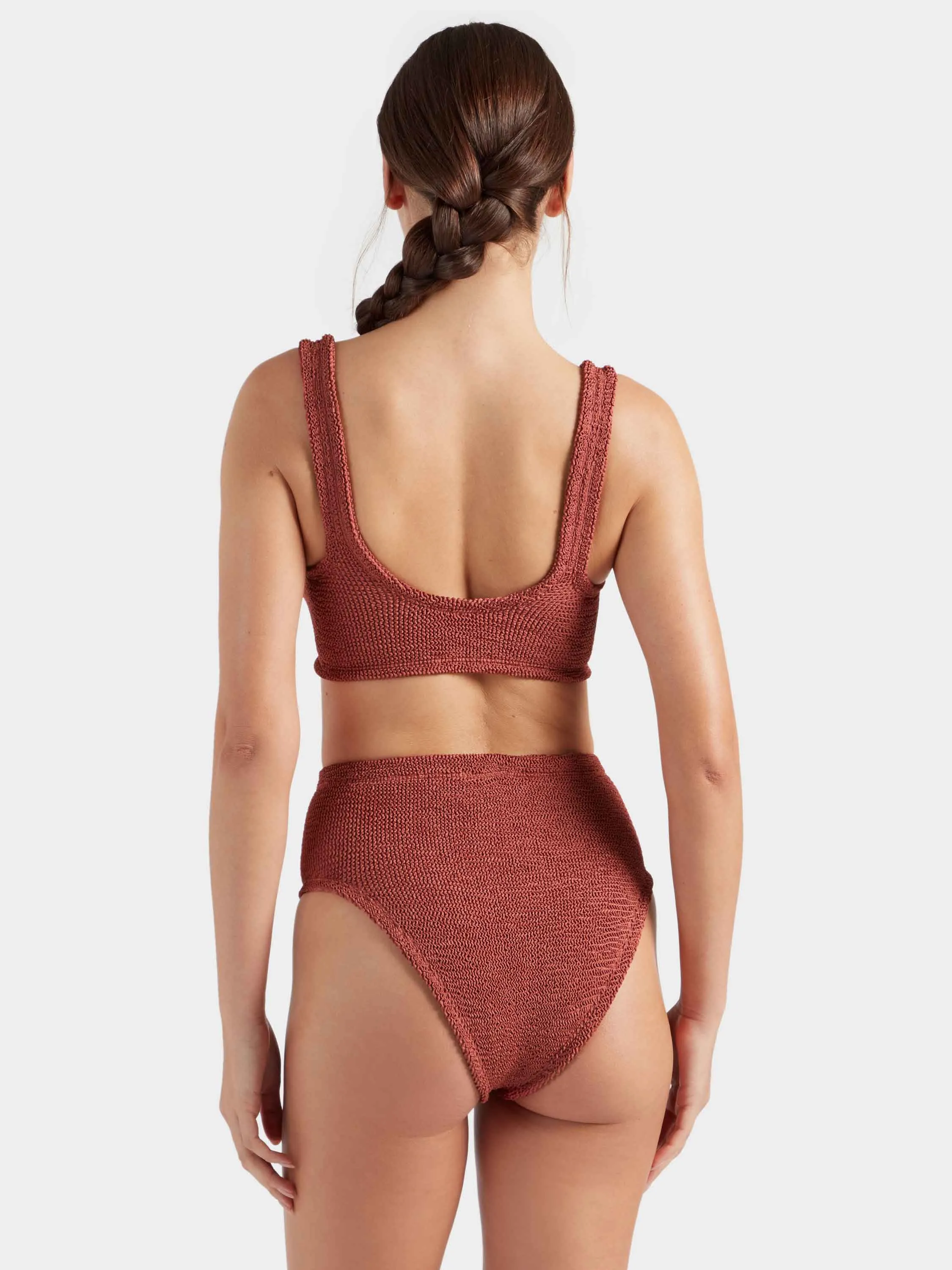 Nadine With Gold Hoop Bikini - Metallic Rosewood sold by Hunza G product image thumbnail 3