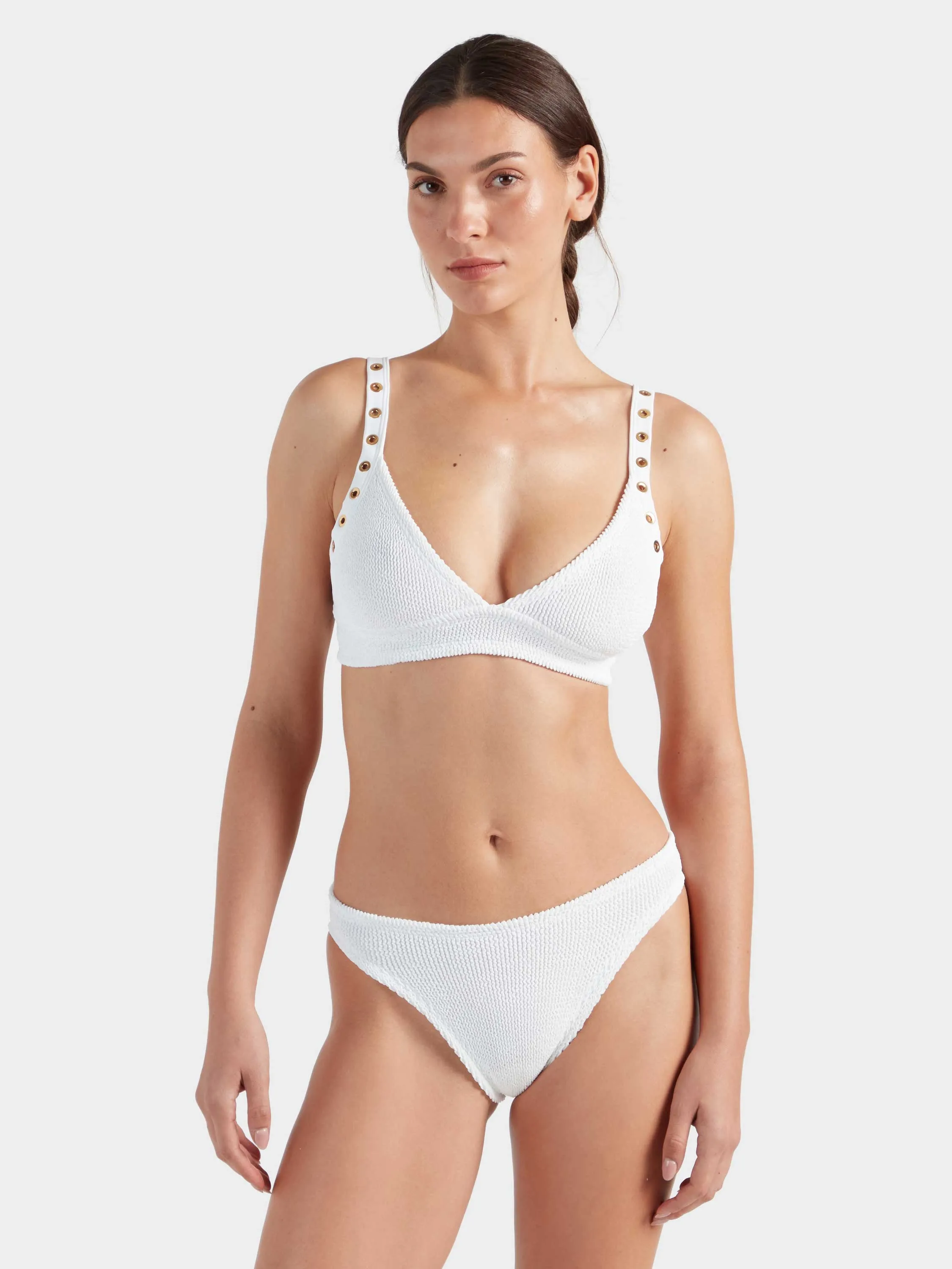 Tessa Eyelet Bikini - White/Gold sold by Hunza G product image thumbnail 2