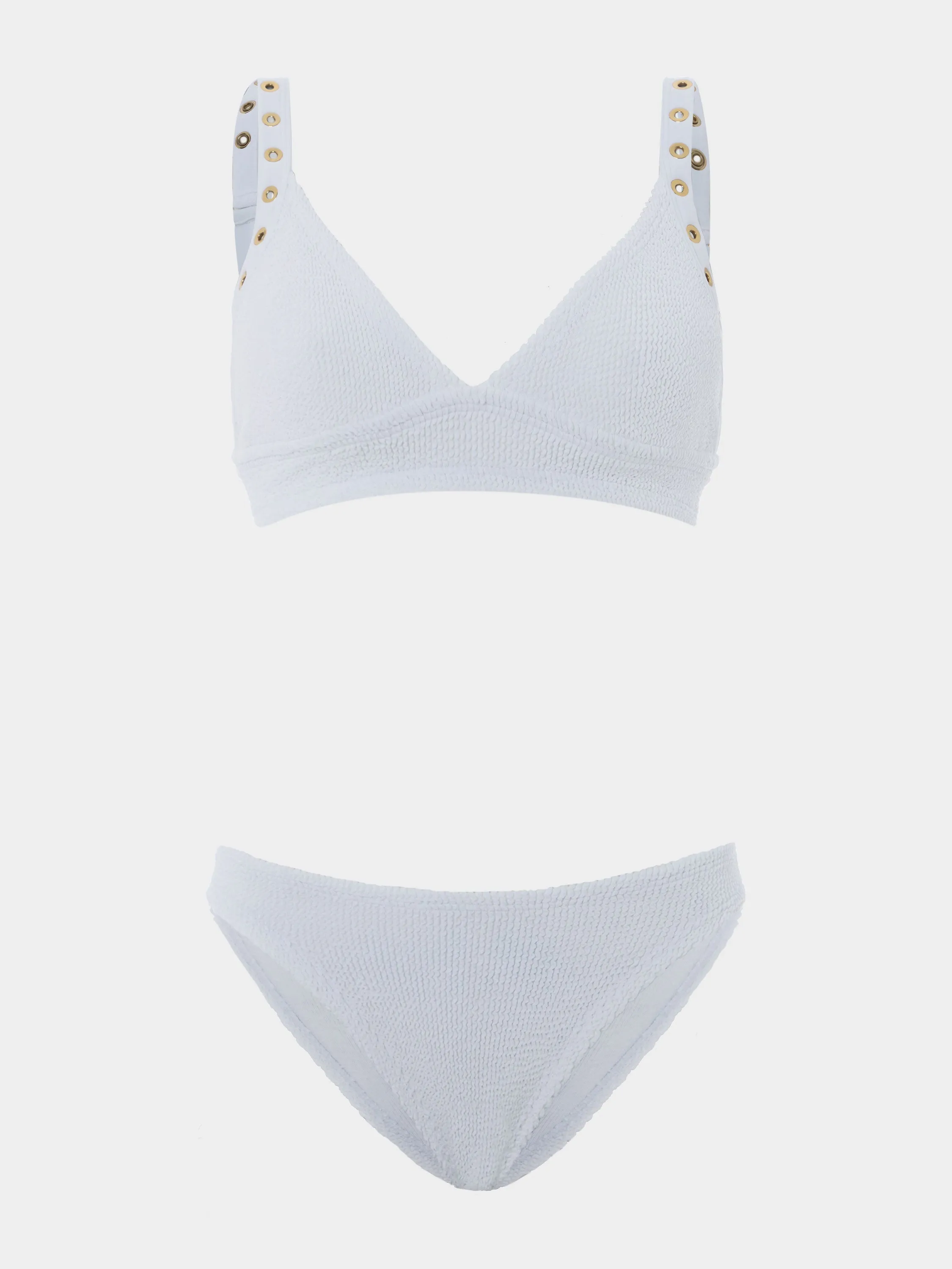 Tessa Eyelet Bikini - White/Gold sold by Hunza G