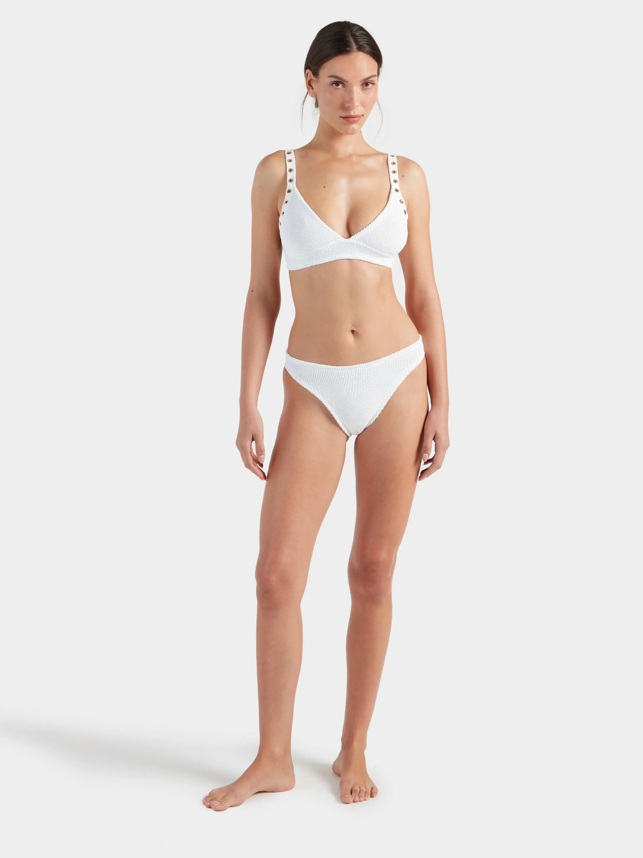Tessa Eyelet Bikini - White/Gold sold by Hunza G product image thumbnail 4