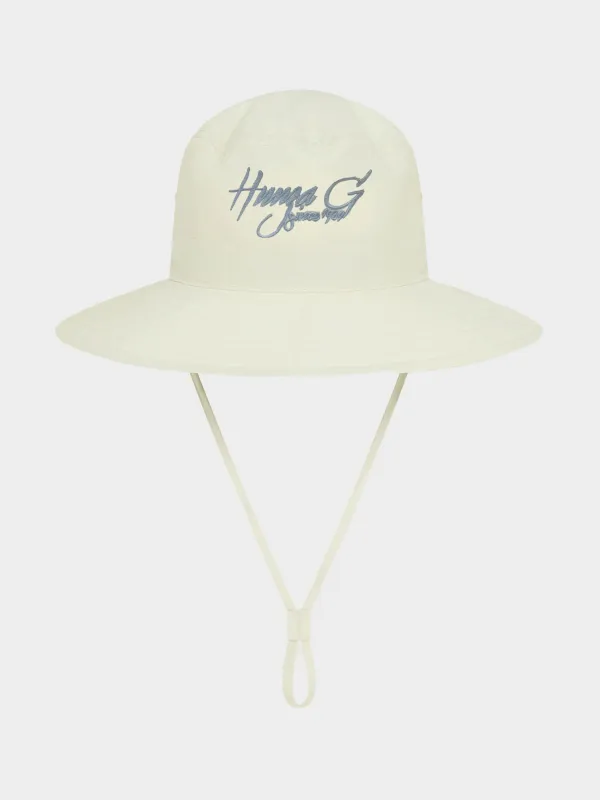 Hunza G Logo Hat - Off-White/Cornflower made by Hunza G