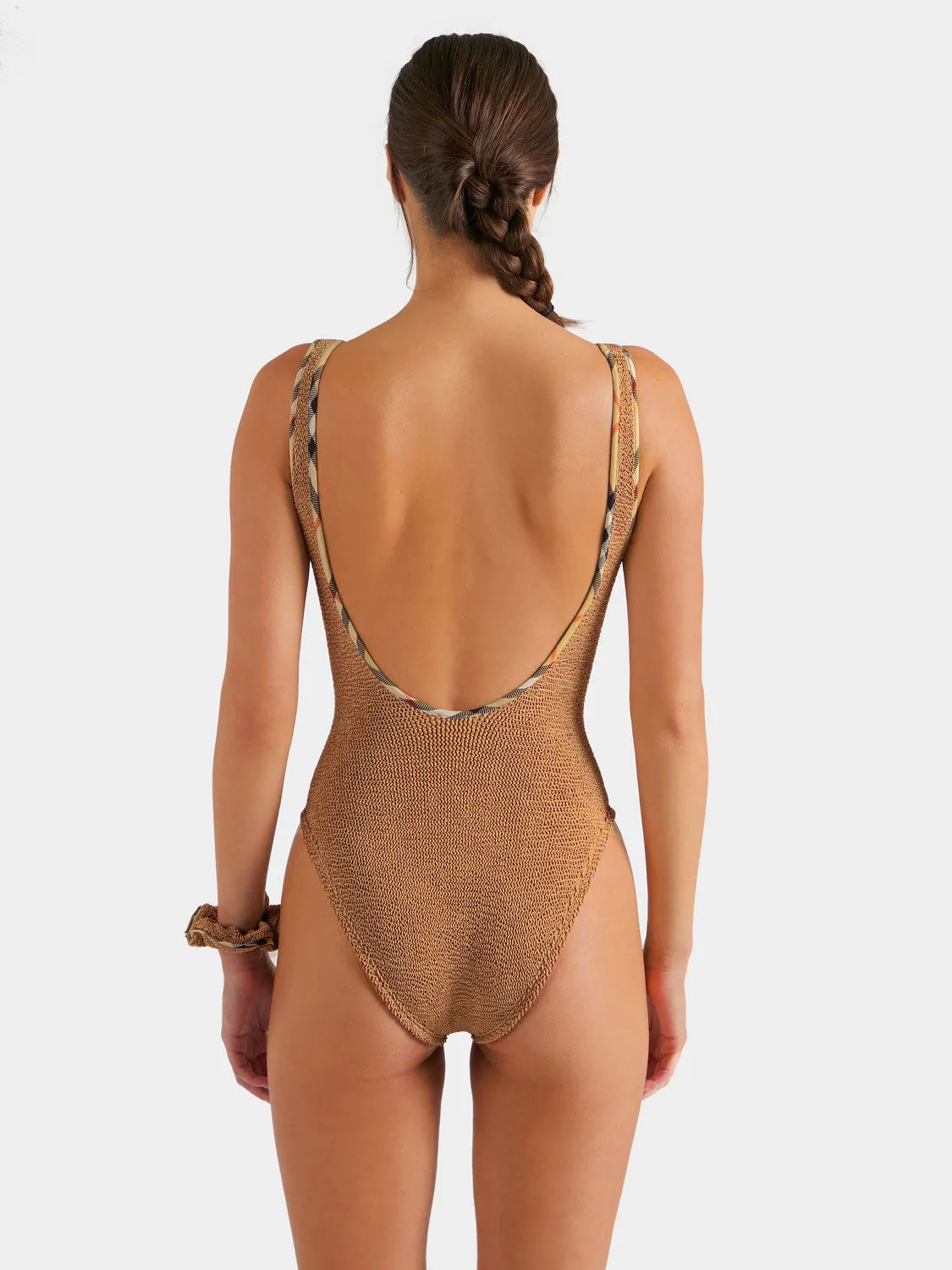 Burberry x Hunza G Faye Swim - Metallic Cocoa/Check sold by Hunza G product image thumbnail 4