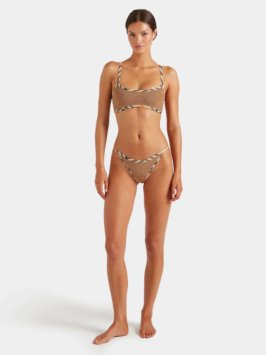Burberry x Hunza G Tyler Bikini - Metallic Cocoa/Check sold by Hunza G product image thumbnail 3