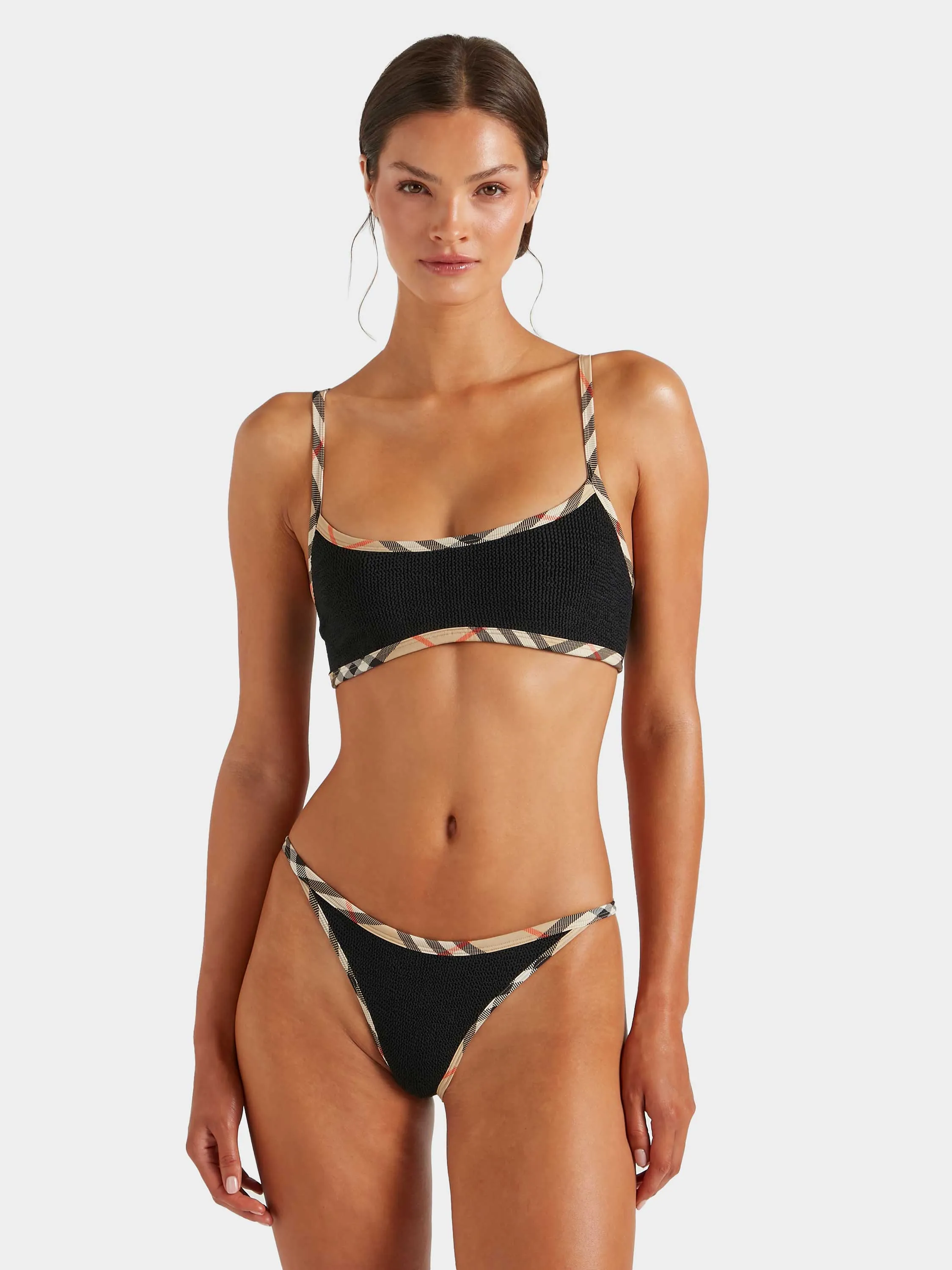 Burberry x Hunza G Tyler Bikini - Black/Check sold by Hunza G