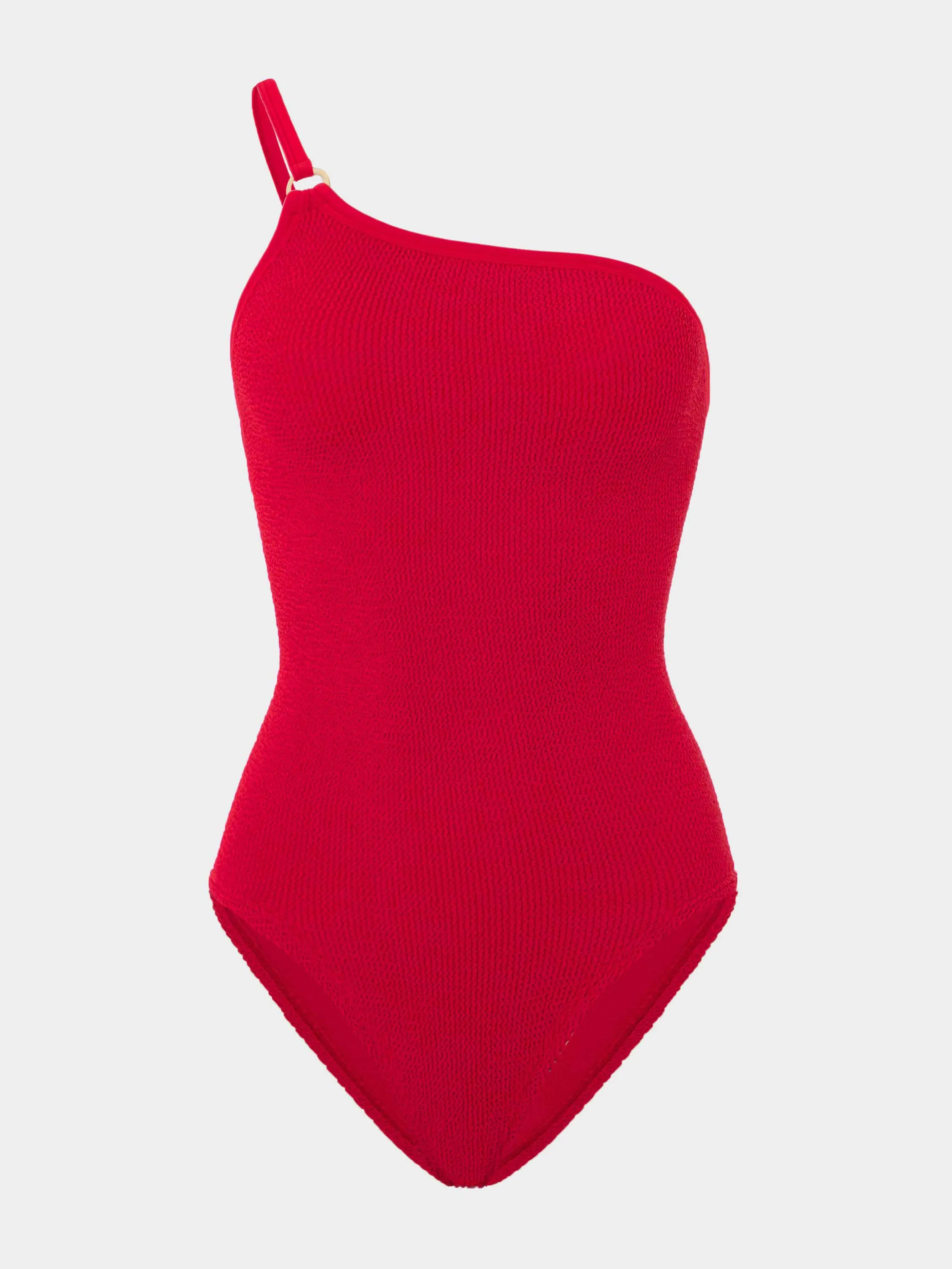 Clara With Gold Hoop Swim - Red sold by Hunza G