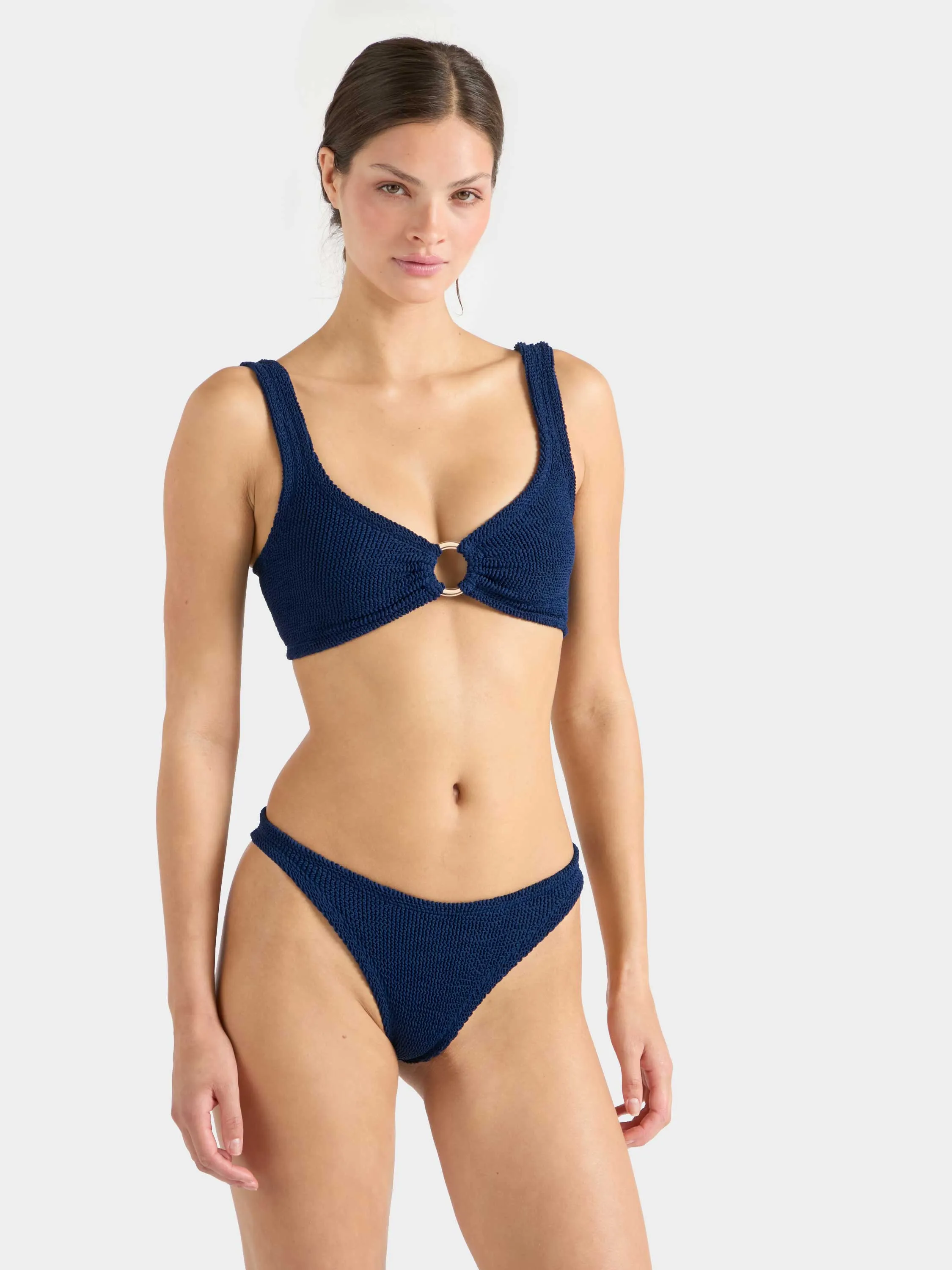 Julia With Gold Hoop Bikini - Navy sold by Hunza G product image thumbnail 2