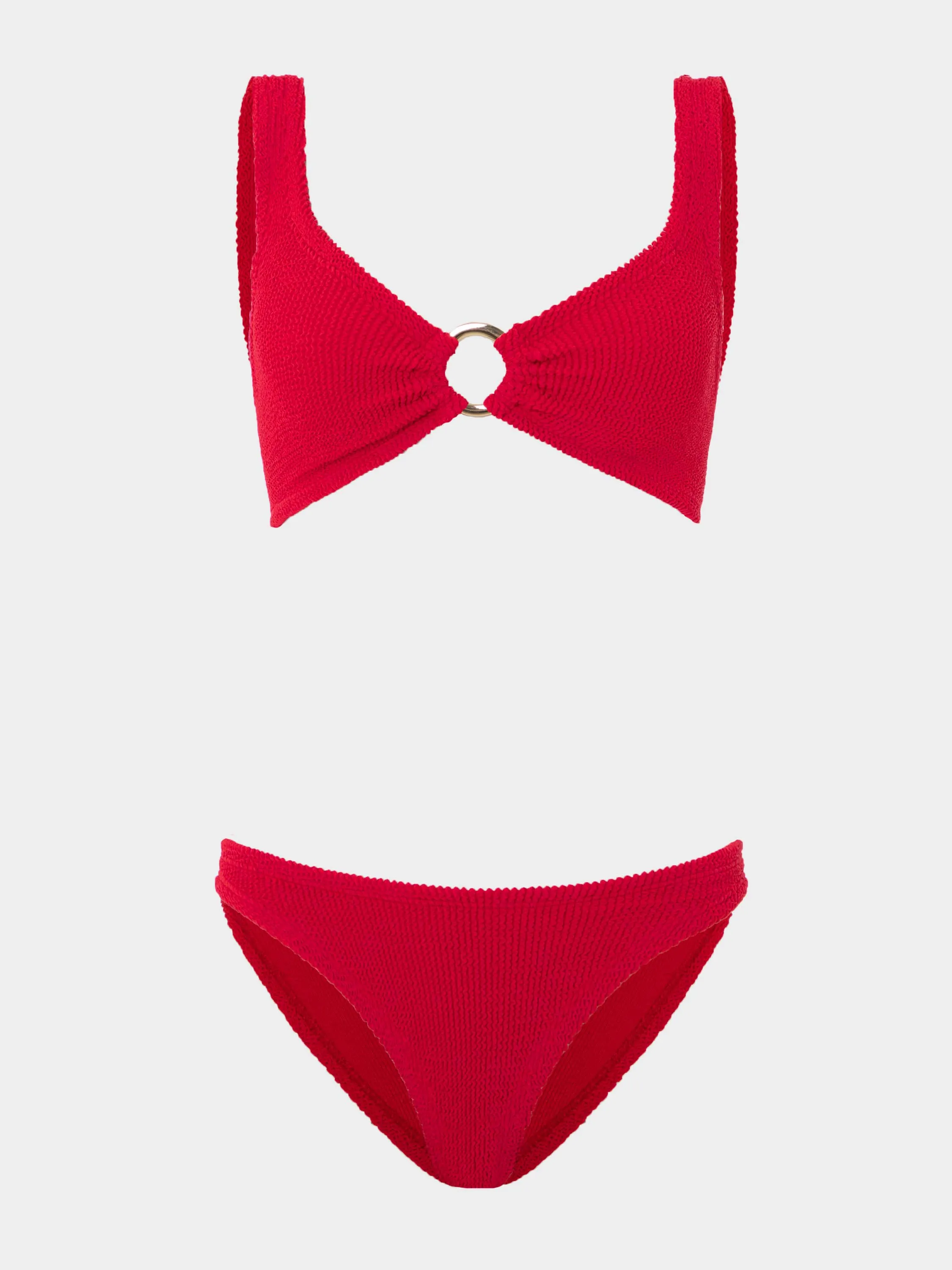 Julia With Gold Hoop Bikini - Red sold by Hunza G