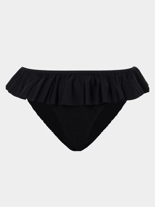 Frill Bikini Bottom - Black made by Hunza G
