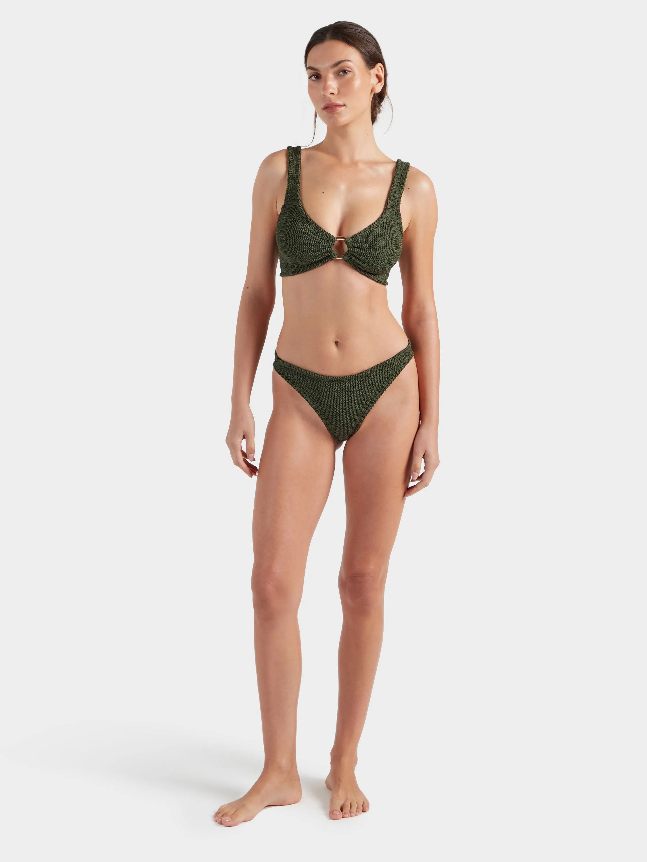 Julia With Gold Hoop Bikini - Metallic Khaki sold by Hunza G product image thumbnail 5