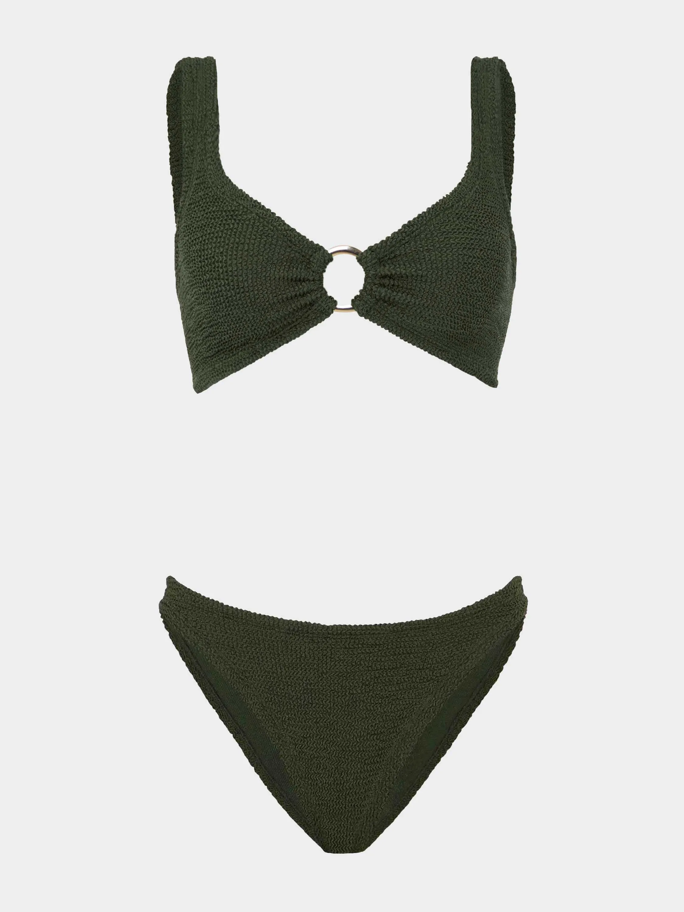 Julia With Gold Hoop Bikini - Metallic Khaki sold by Hunza G