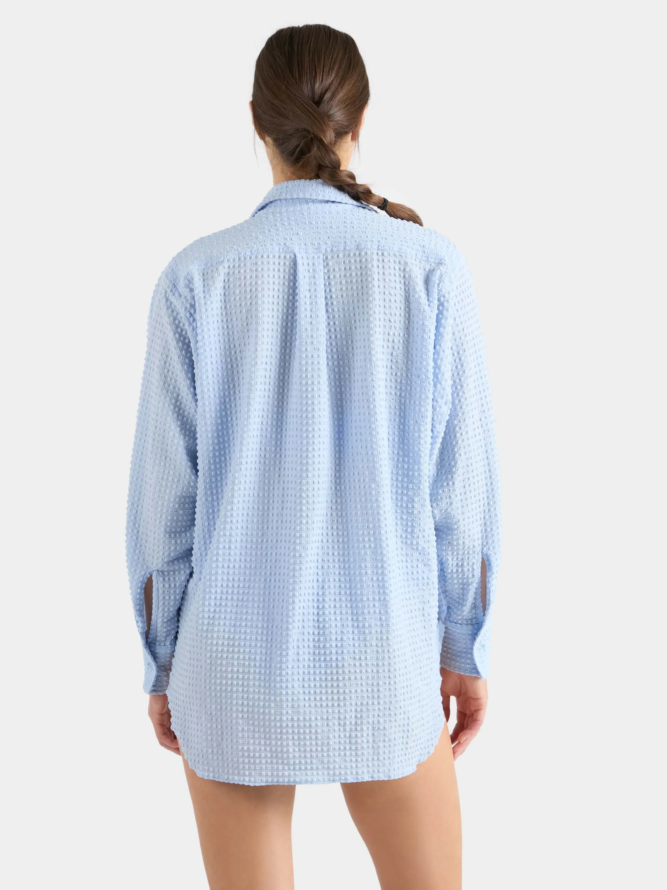 Resort Shirt - Seersucker Light Cornflower sold by Hunza G product image thumbnail 3