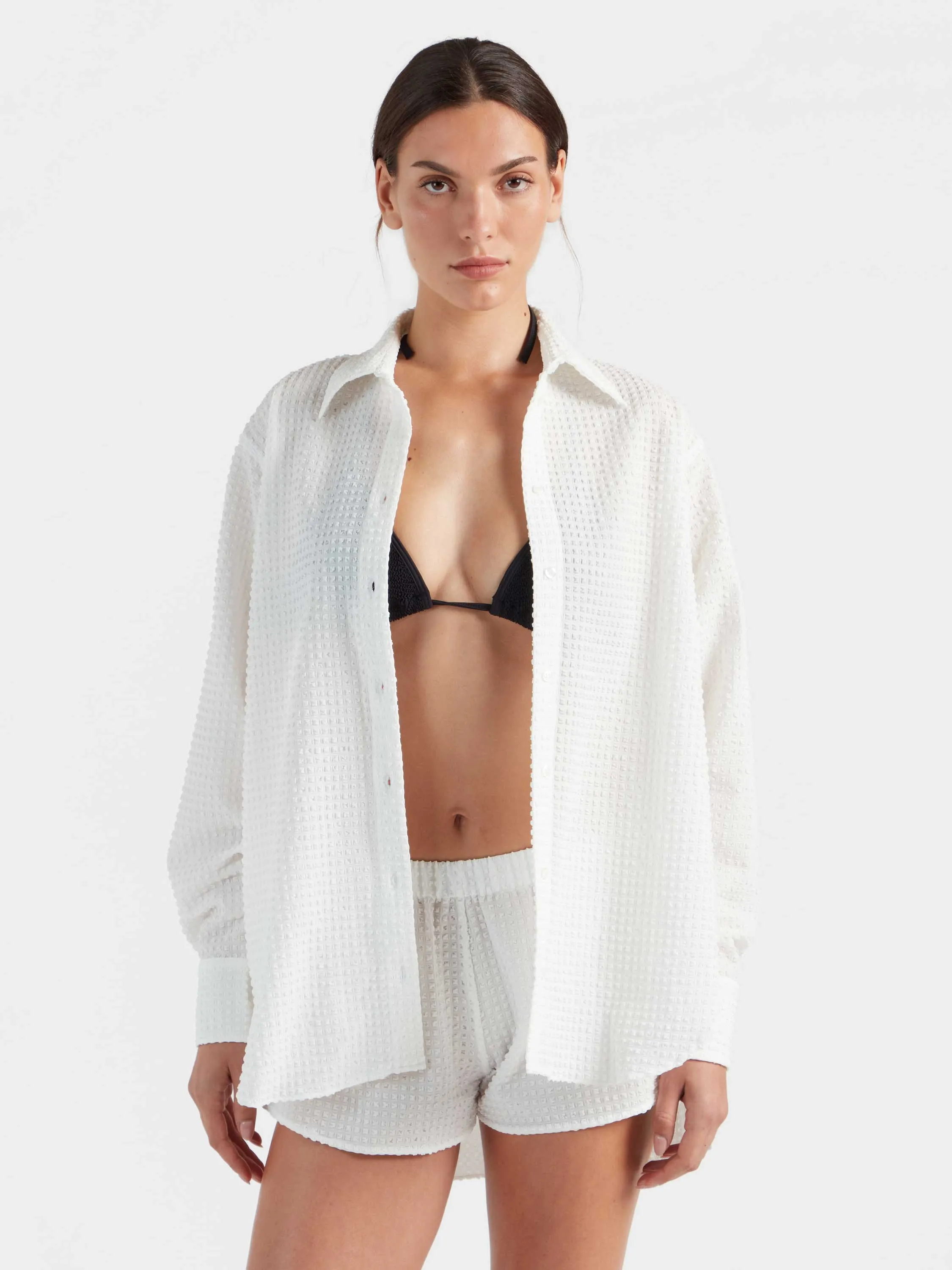 Resort Shirt - Seersucker White sold by Hunza G product image thumbnail 2