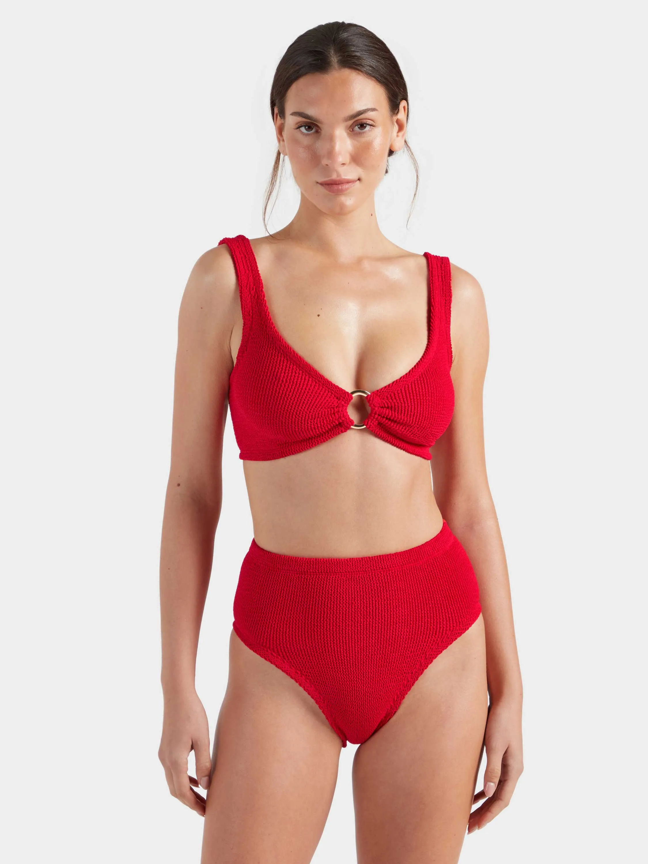 Nadine With Gold Hoop Bikini - Red sold by Hunza G product image thumbnail 2