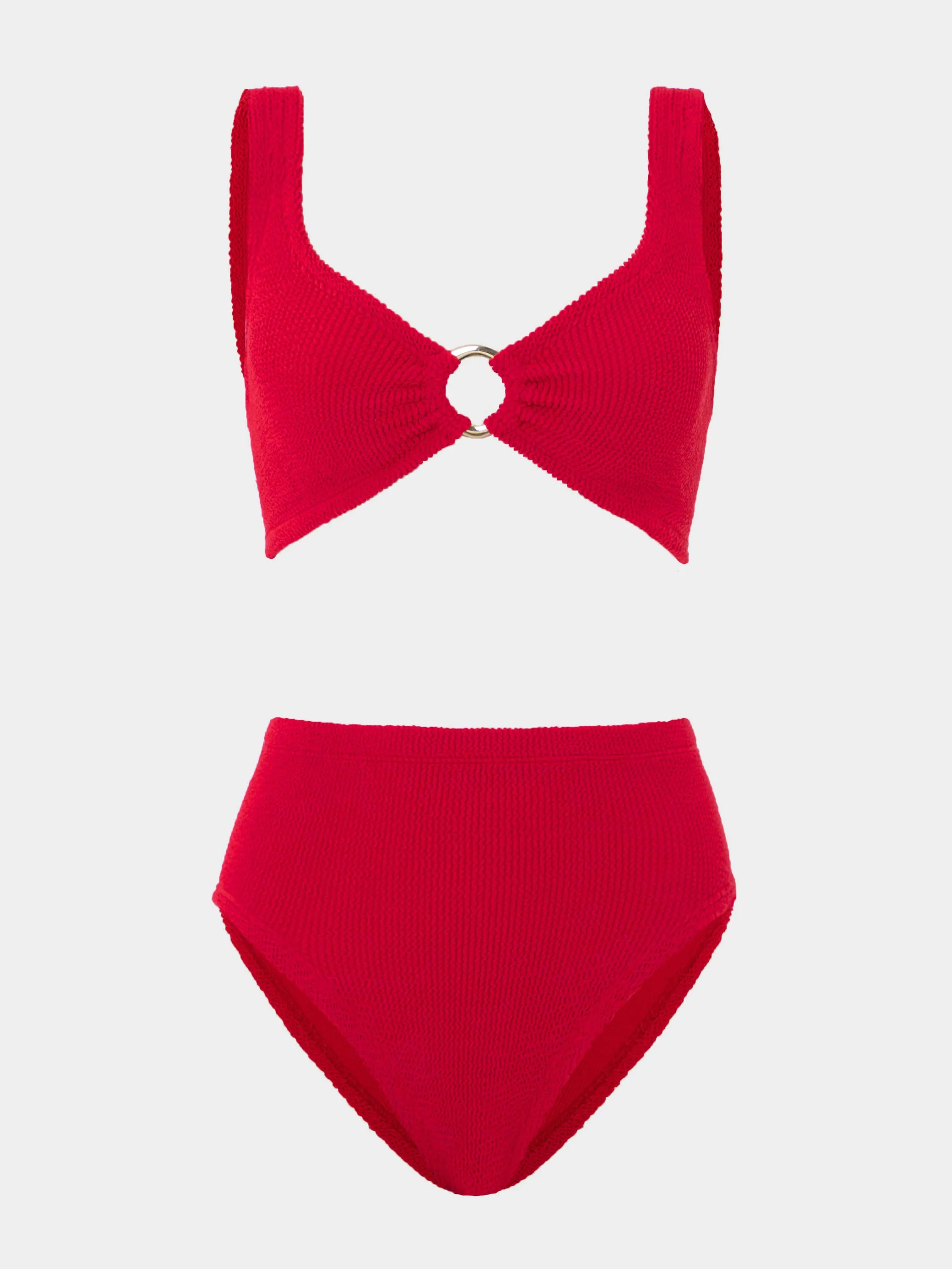 Nadine With Gold Hoop Bikini - Red sold by Hunza G