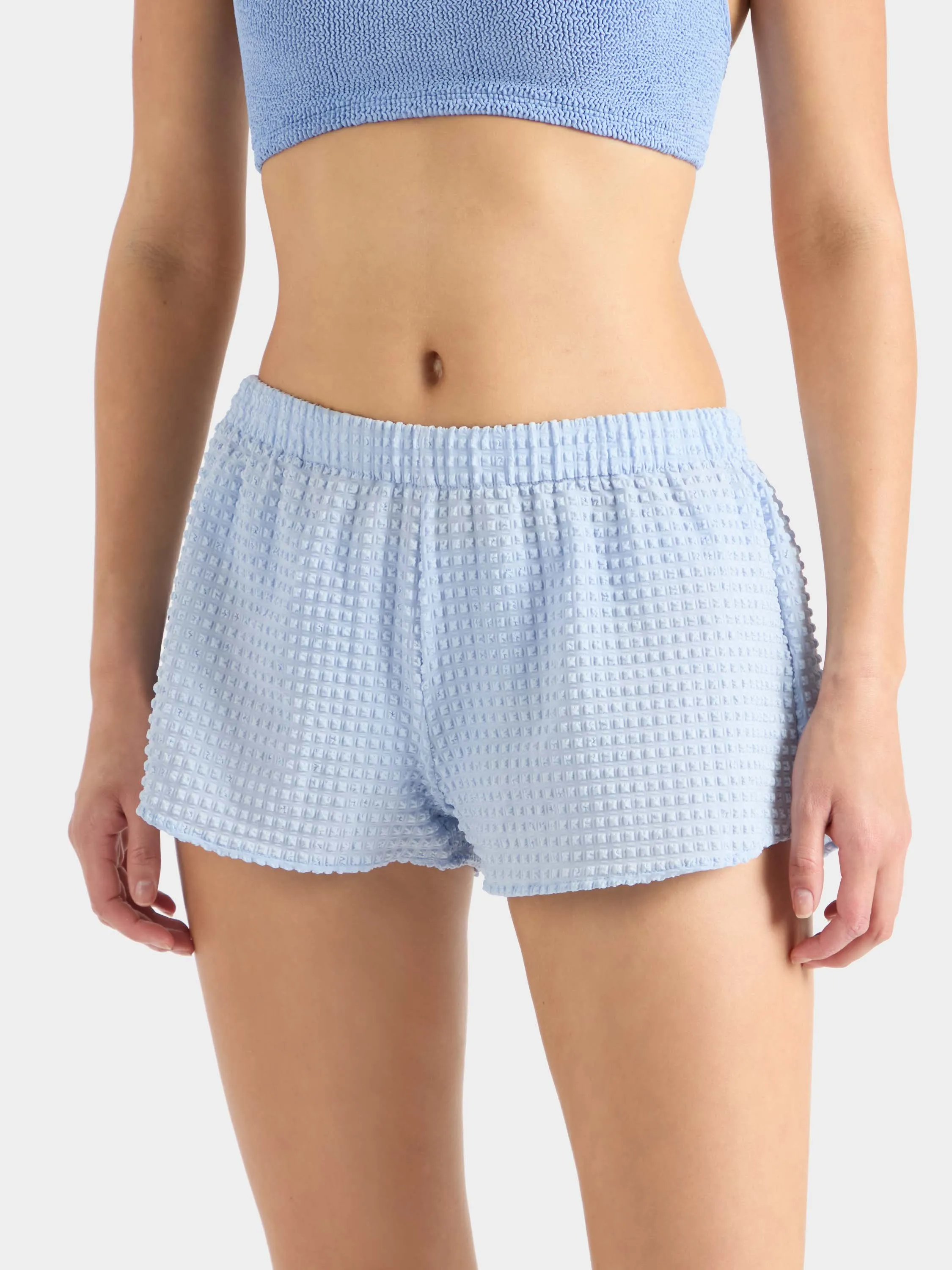 Resort Shorts - Seersucker Light Cornflower sold by Hunza G product image thumbnail 2