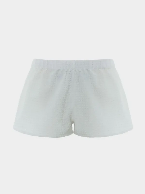 Resort Shorts - Seersucker White made by Hunza G