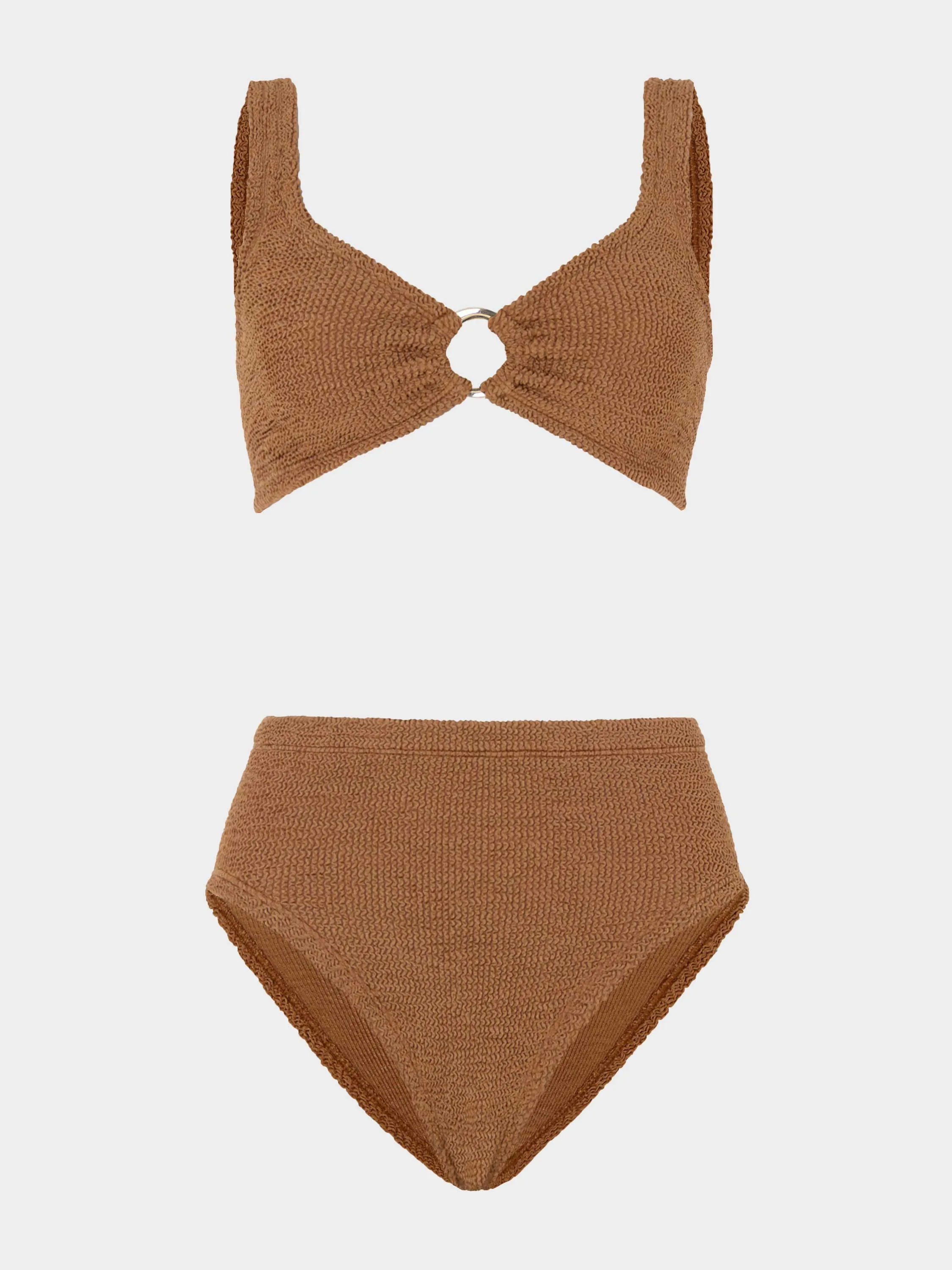 Nadine With Gold Hoop Bikini - Metallic Cocoa sold by Hunza G