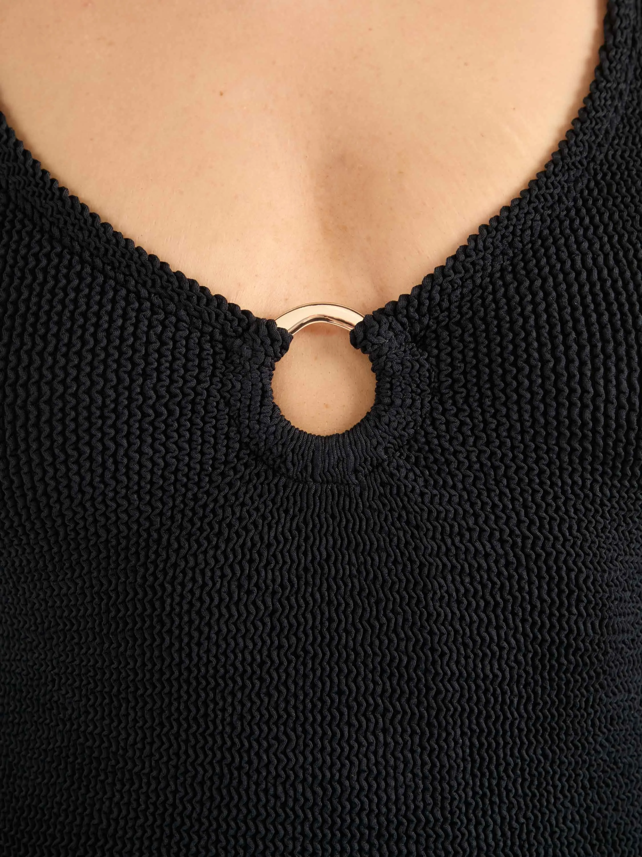 Coverage Celine Swim With Gold Hoop - Black sold by Hunza G product image thumbnail 3