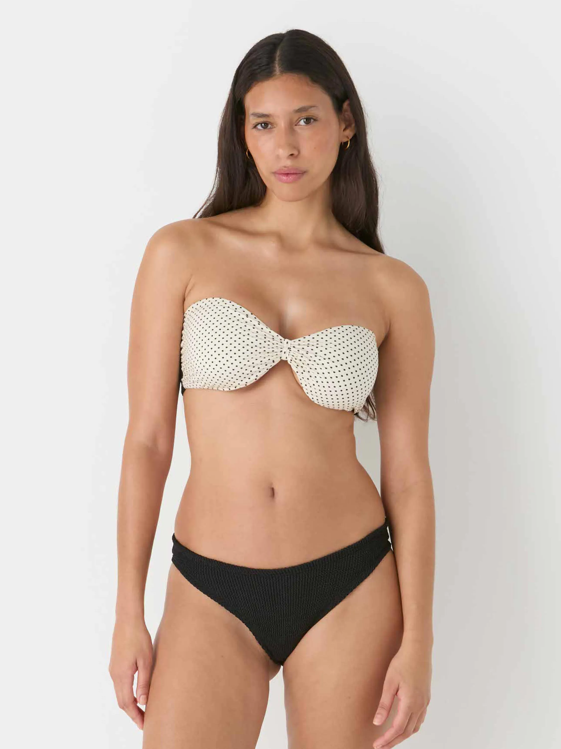 Delphine Polka Dot Bikini - Black/Vanilla polka-dot sold by Hunza G