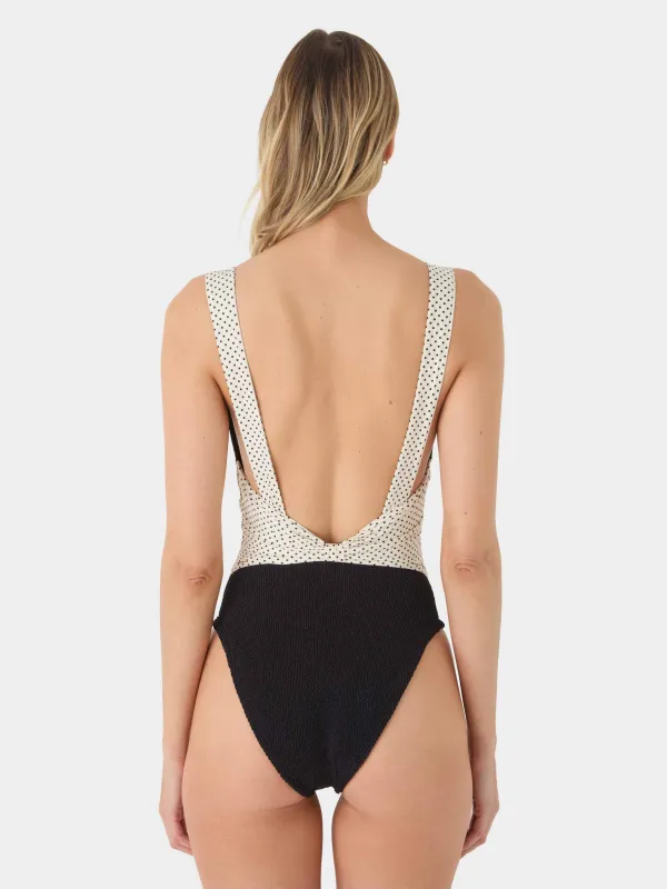 Zoe Swim - Black/Vanilla polka-dot made by Hunza G