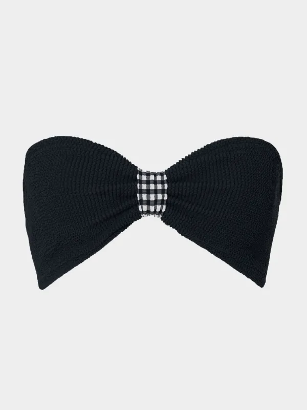 Jean Bikini Top - Black Gingham made by Hunza G