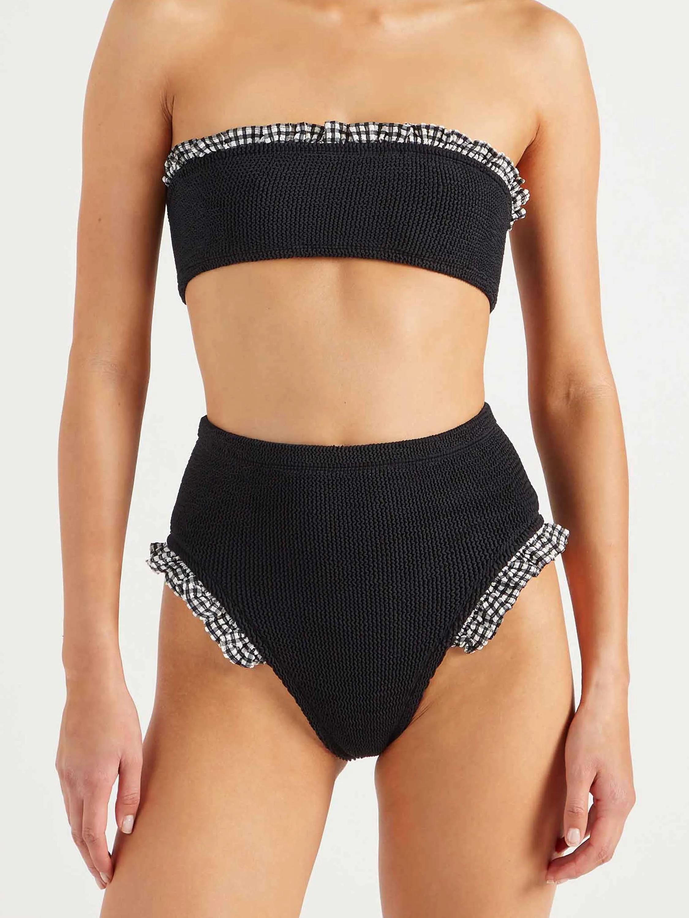 High Waist Bikini Bottom - Black Gingham sold by Hunza G product image thumbnail 2