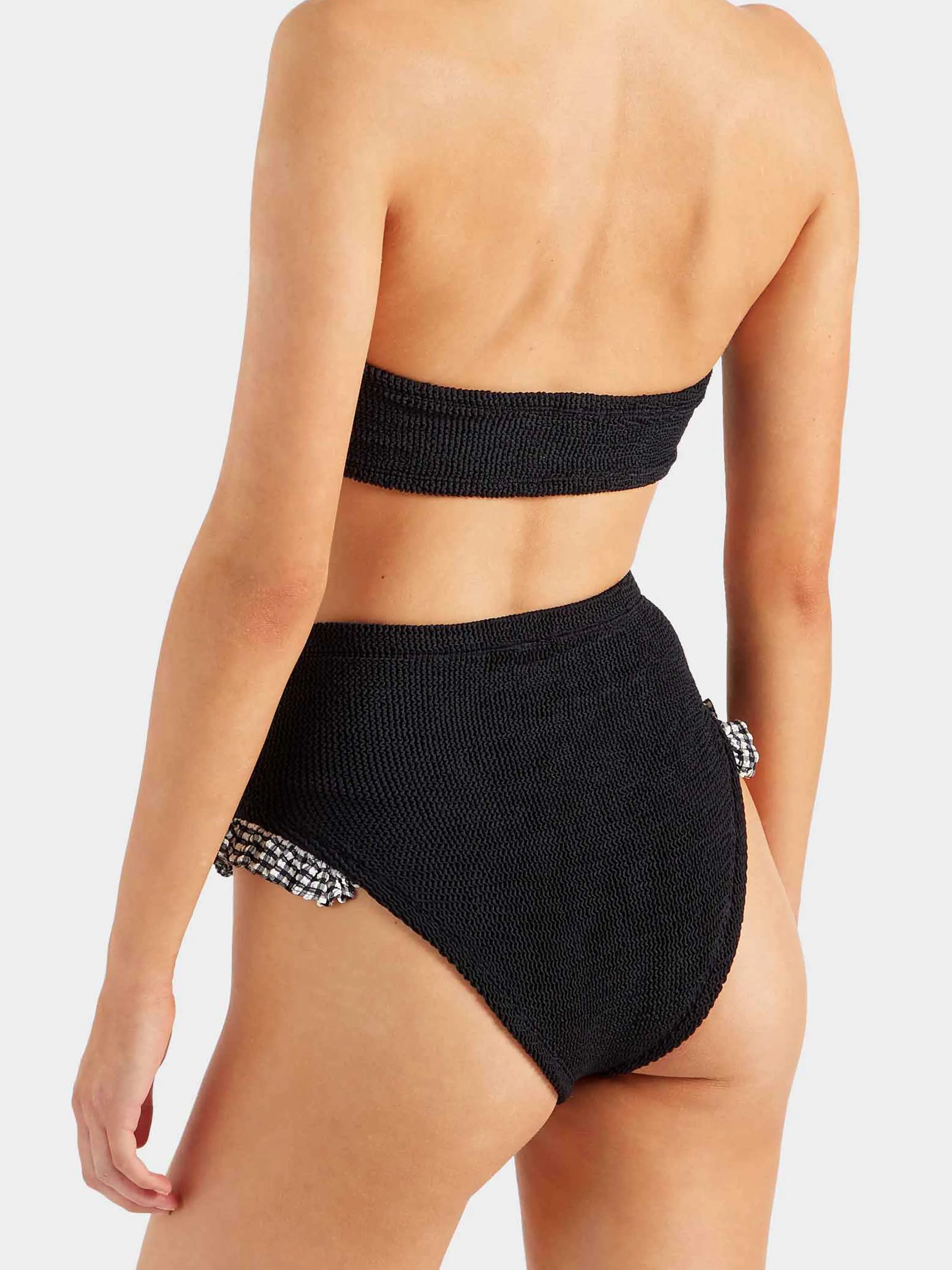 High Waist Bikini Bottom - Black Gingham sold by Hunza G product image thumbnail 3