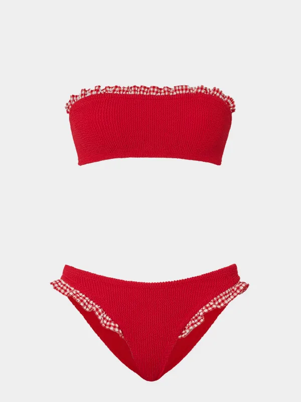 Trudy Bikini - Red Gingham made by Hunza G